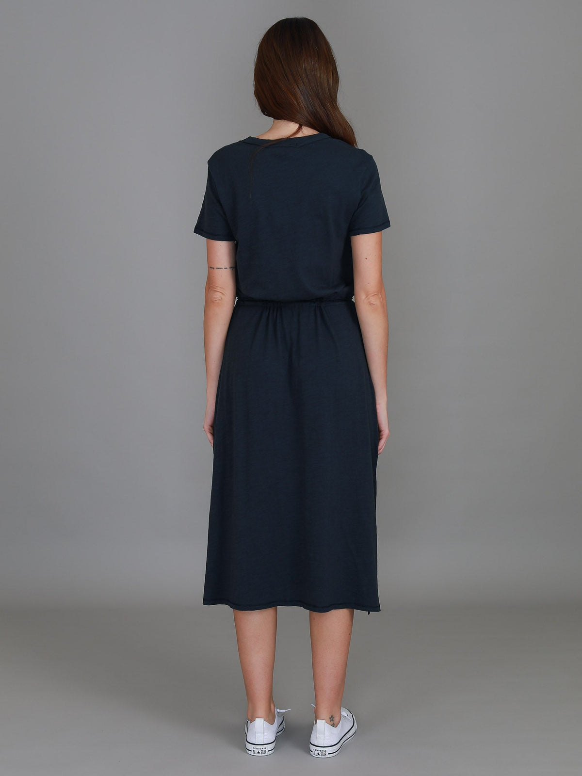 Esther | Women's Drawstring Midi Dress – Cotton Jersey