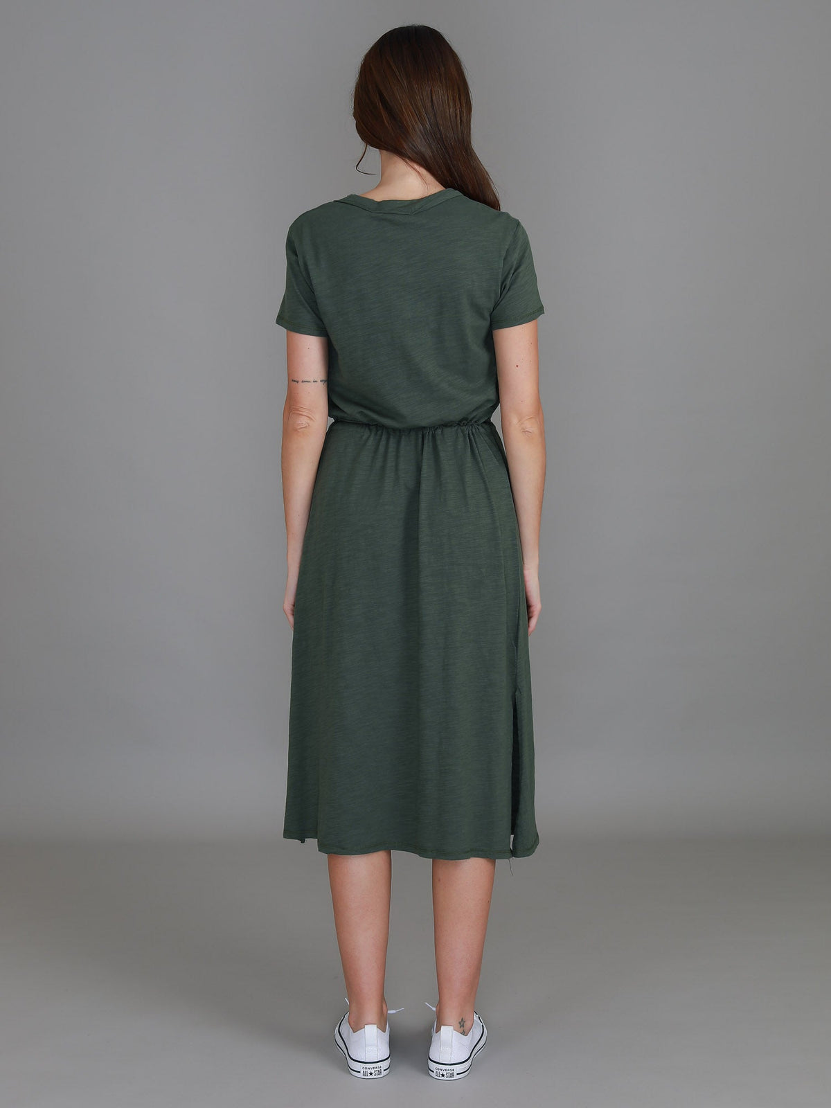 Esther | Women's Drawstring Midi Dress – Cotton Jersey