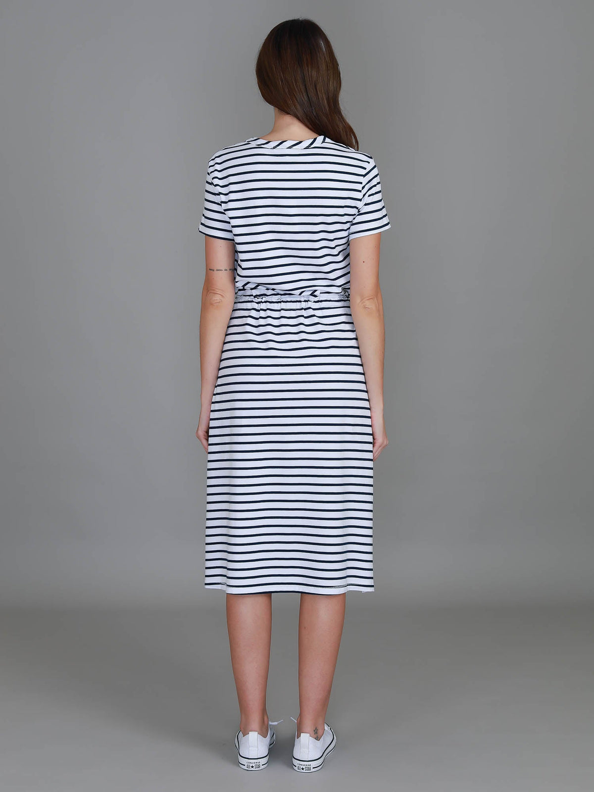 Esther | Women's Drawstring Midi Dress – Cotton Jersey