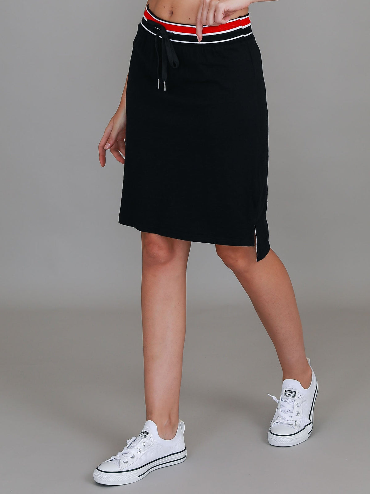 Lucille | Women's Stripe Waist Skirt – Cotton Jersey