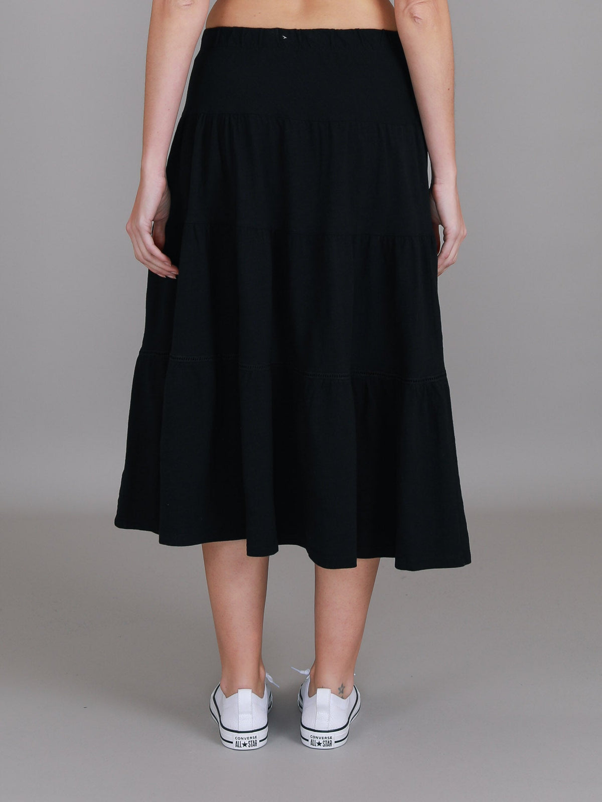 Piper | Women's Tiered Midi Skirt – Cotton Jersey