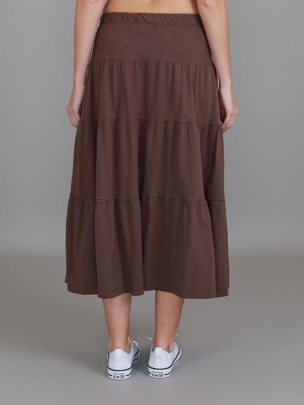 Piper | Women's Tiered Midi Skirt – Cotton Jersey
