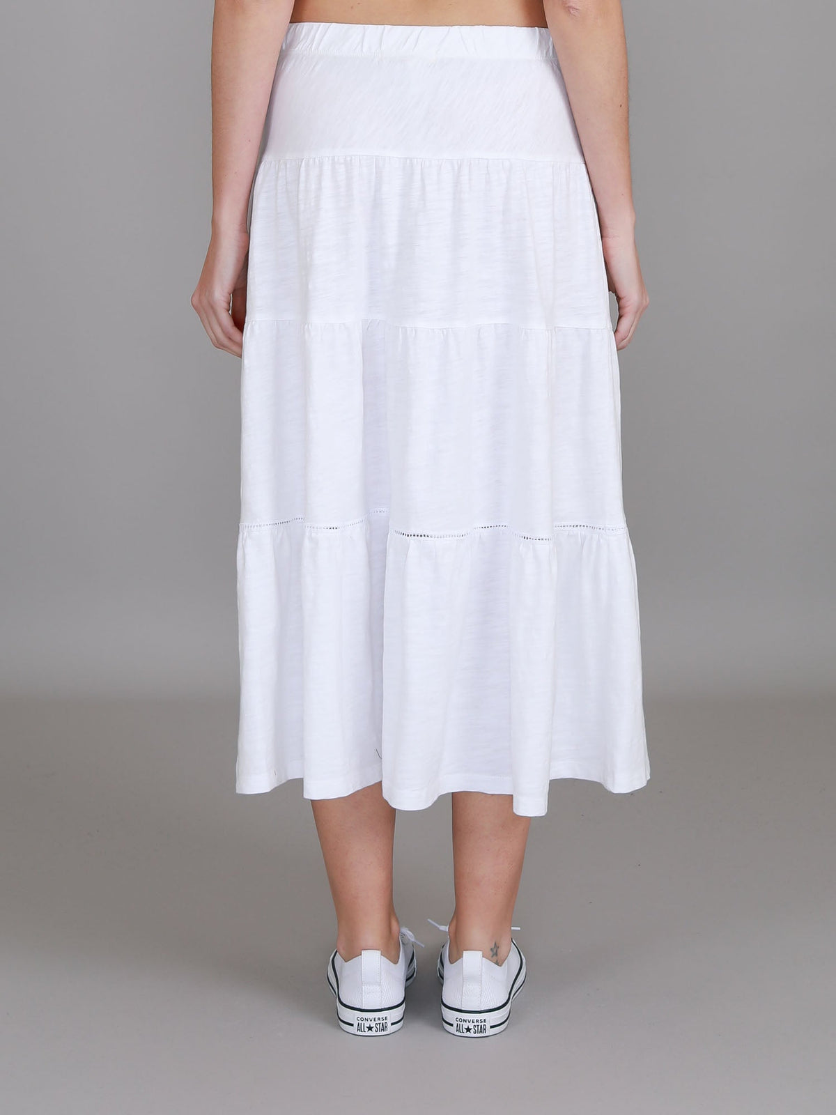Piper | Women's Tiered Midi Skirt – Cotton Jersey