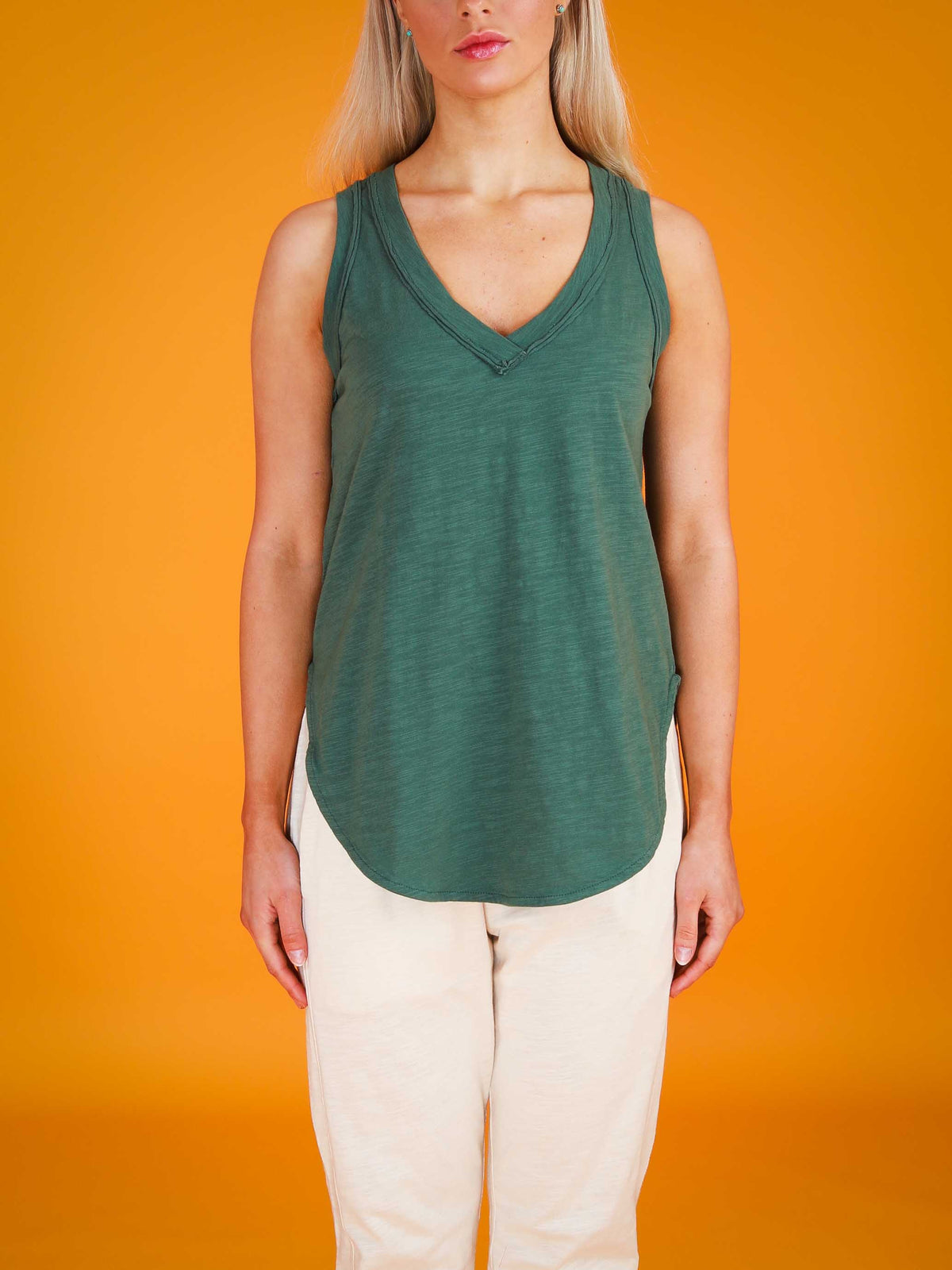 Audrey | Women's V-Neck Tank Top – Cotton Slub Jersey