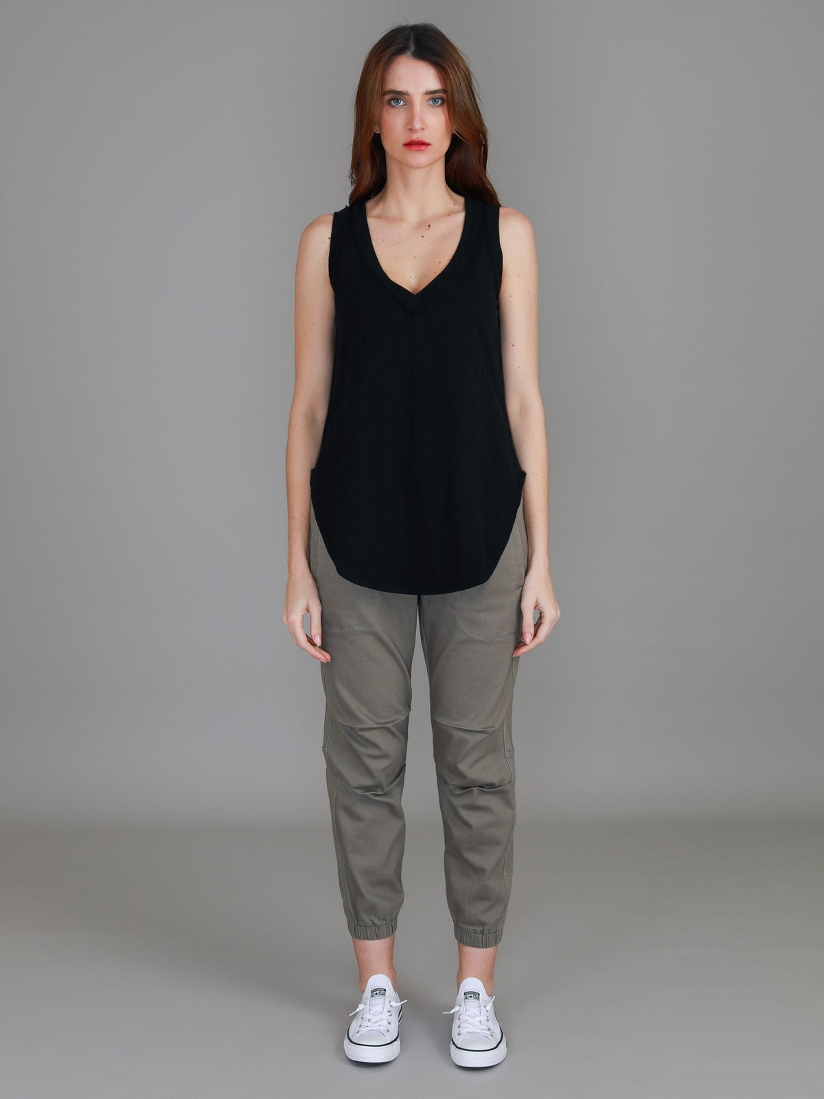 Audrey | Women's V-Neck Tank Top – Cotton Slub Jersey