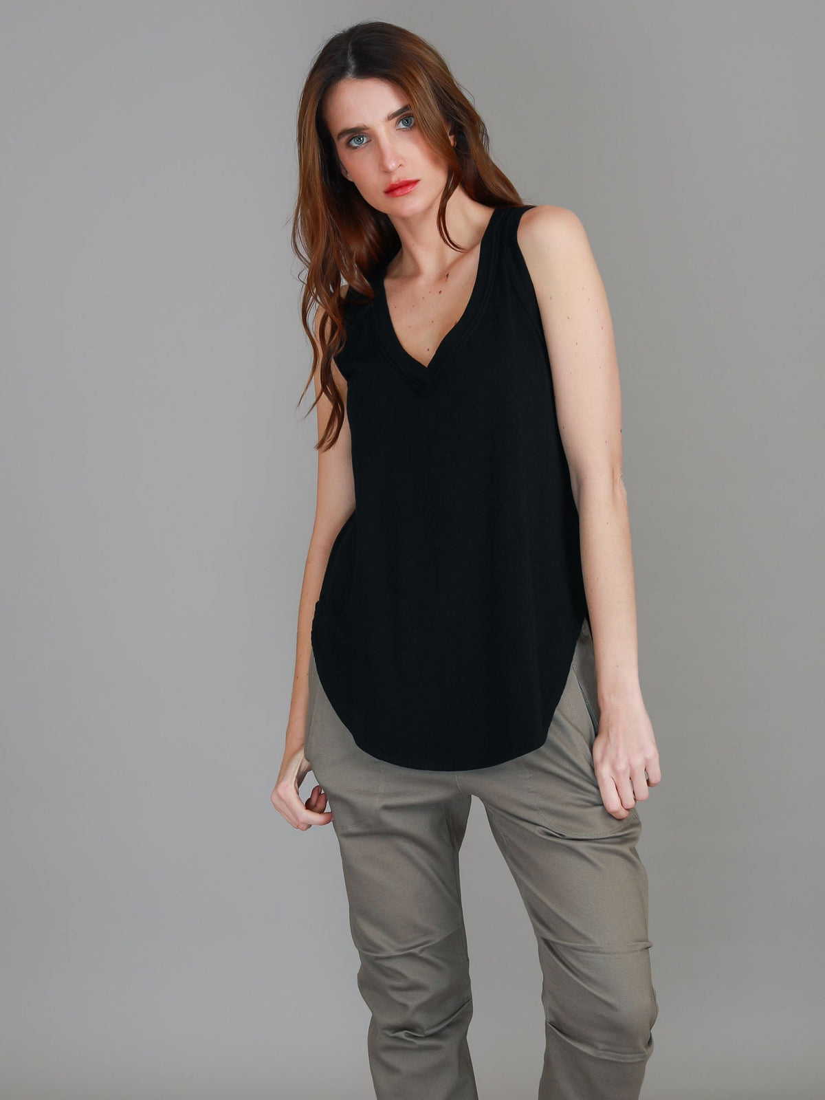 Audrey | Women's V-Neck Tank Top – Cotton Slub Jersey