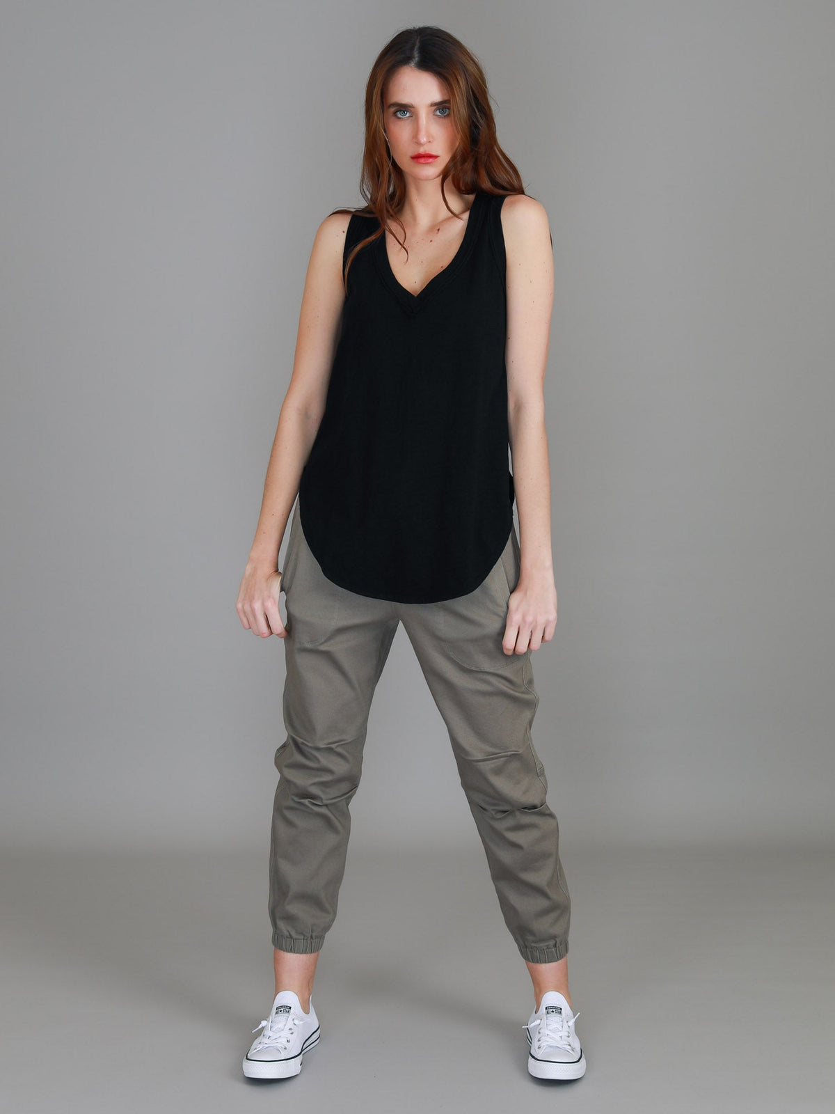 Audrey | Women's V-Neck Tank Top – Cotton Slub Jersey