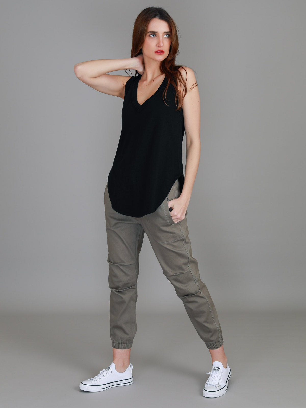 Audrey | Women's V-Neck Tank Top – Cotton Slub Jersey