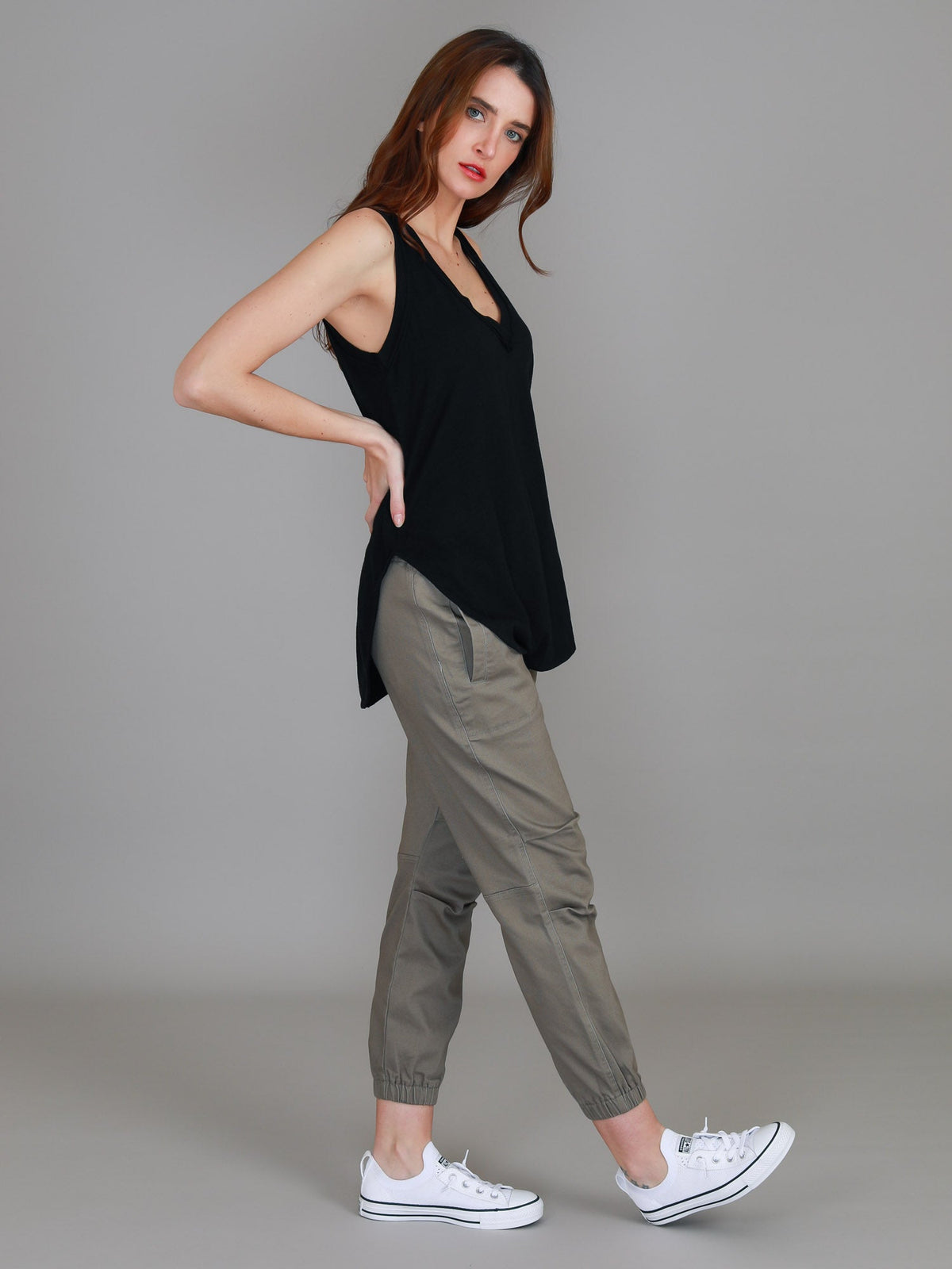 Audrey | Women's V-Neck Tank Top – Cotton Slub Jersey