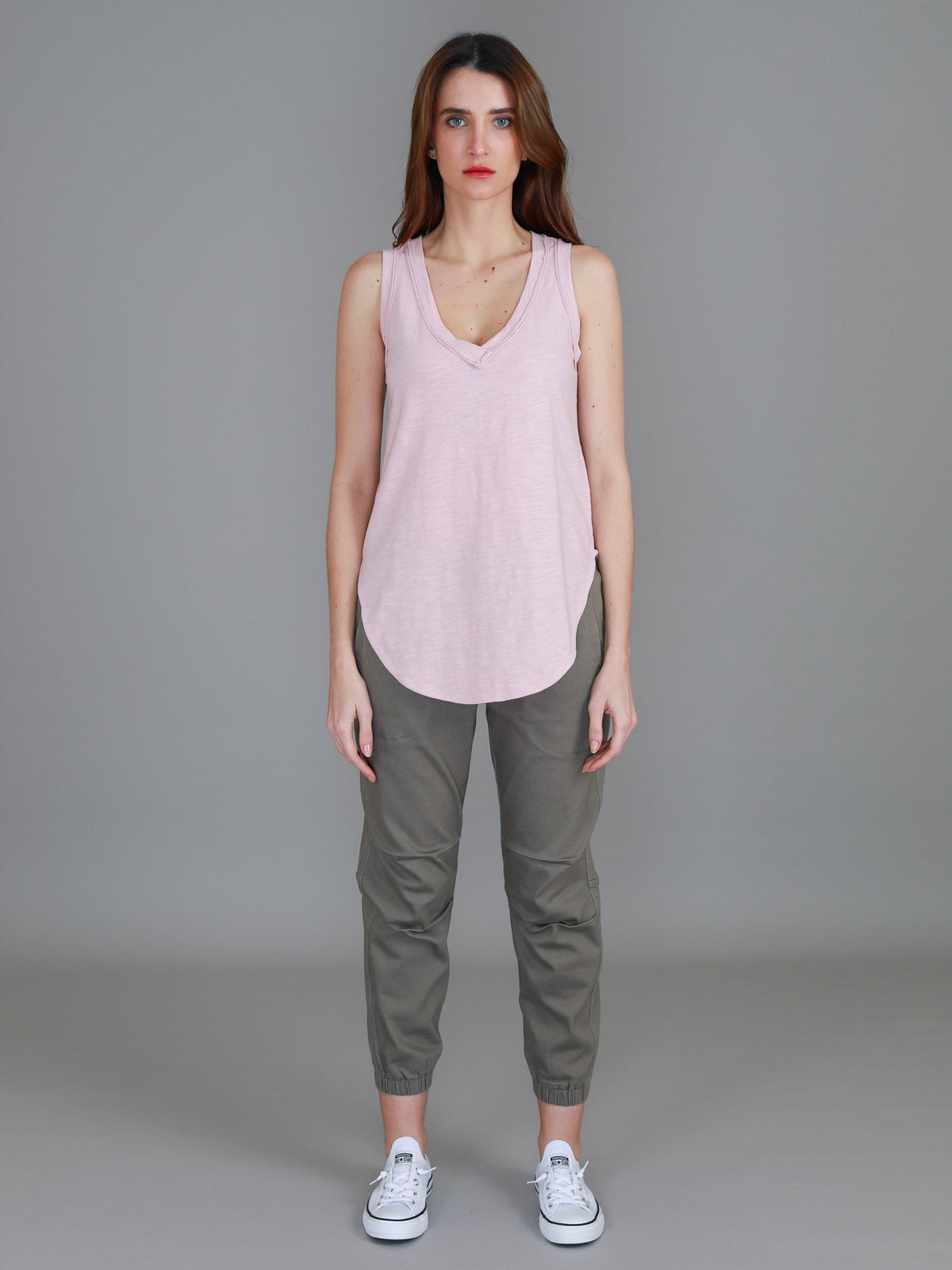 Audrey | Women's V-Neck Tank Top – Cotton Slub Jersey