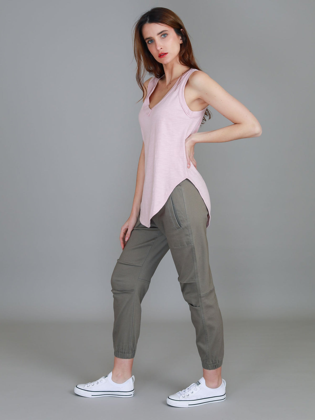Audrey | Women's V-Neck Tank Top – Cotton Slub Jersey