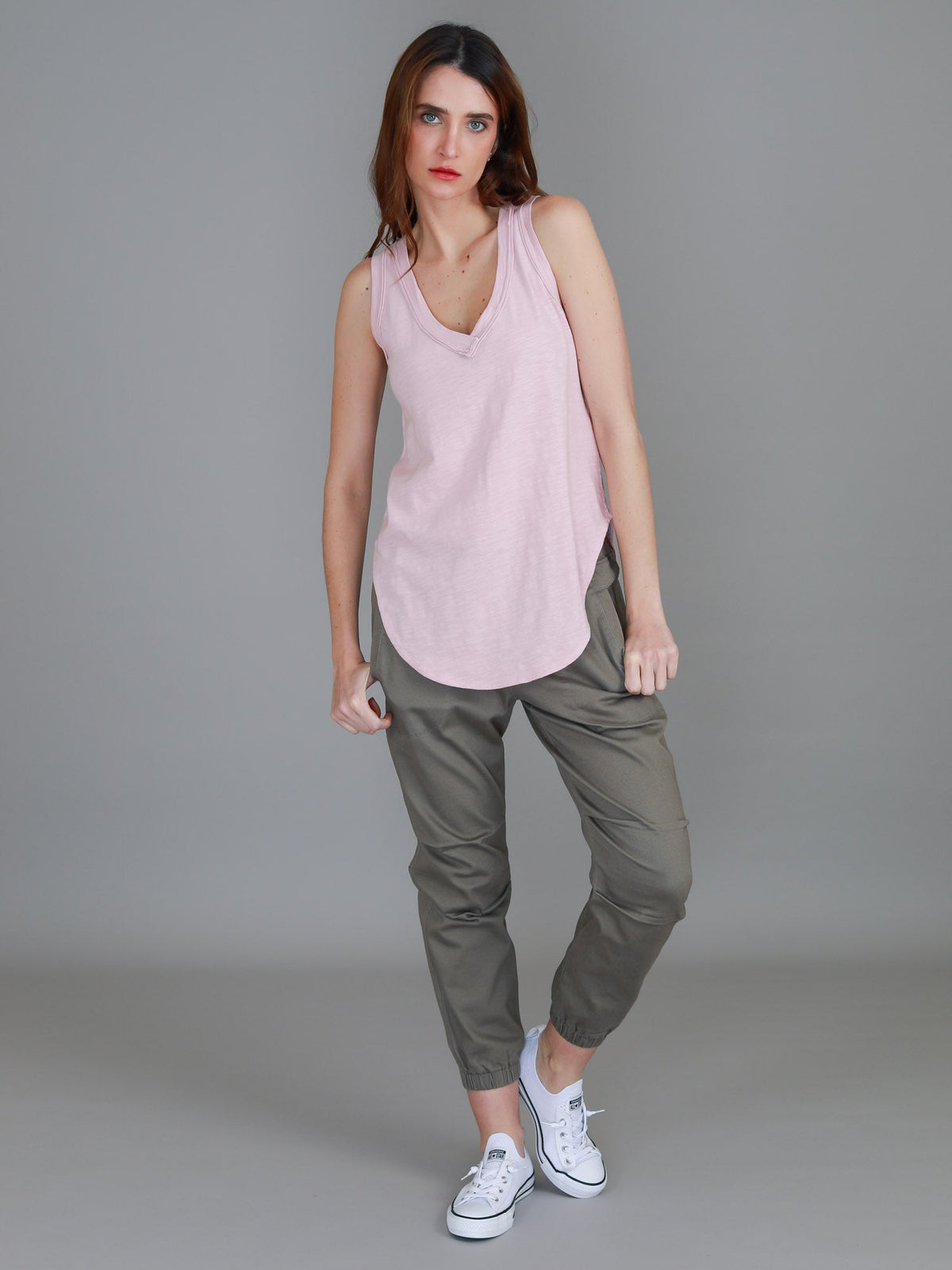 Audrey | Women's V-Neck Tank Top – Cotton Slub Jersey