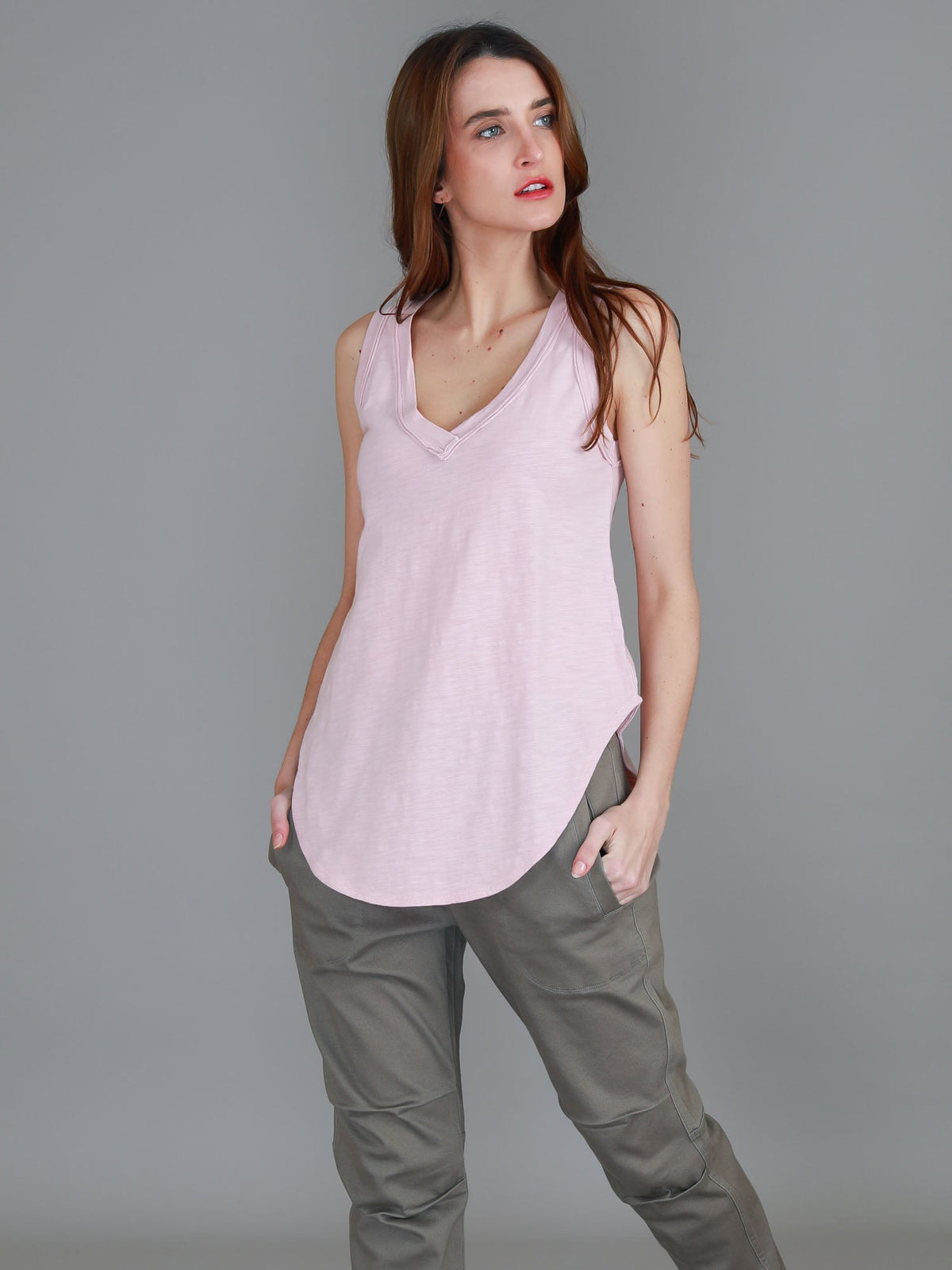 Audrey | Women's V-Neck Tank Top – Cotton Slub Jersey