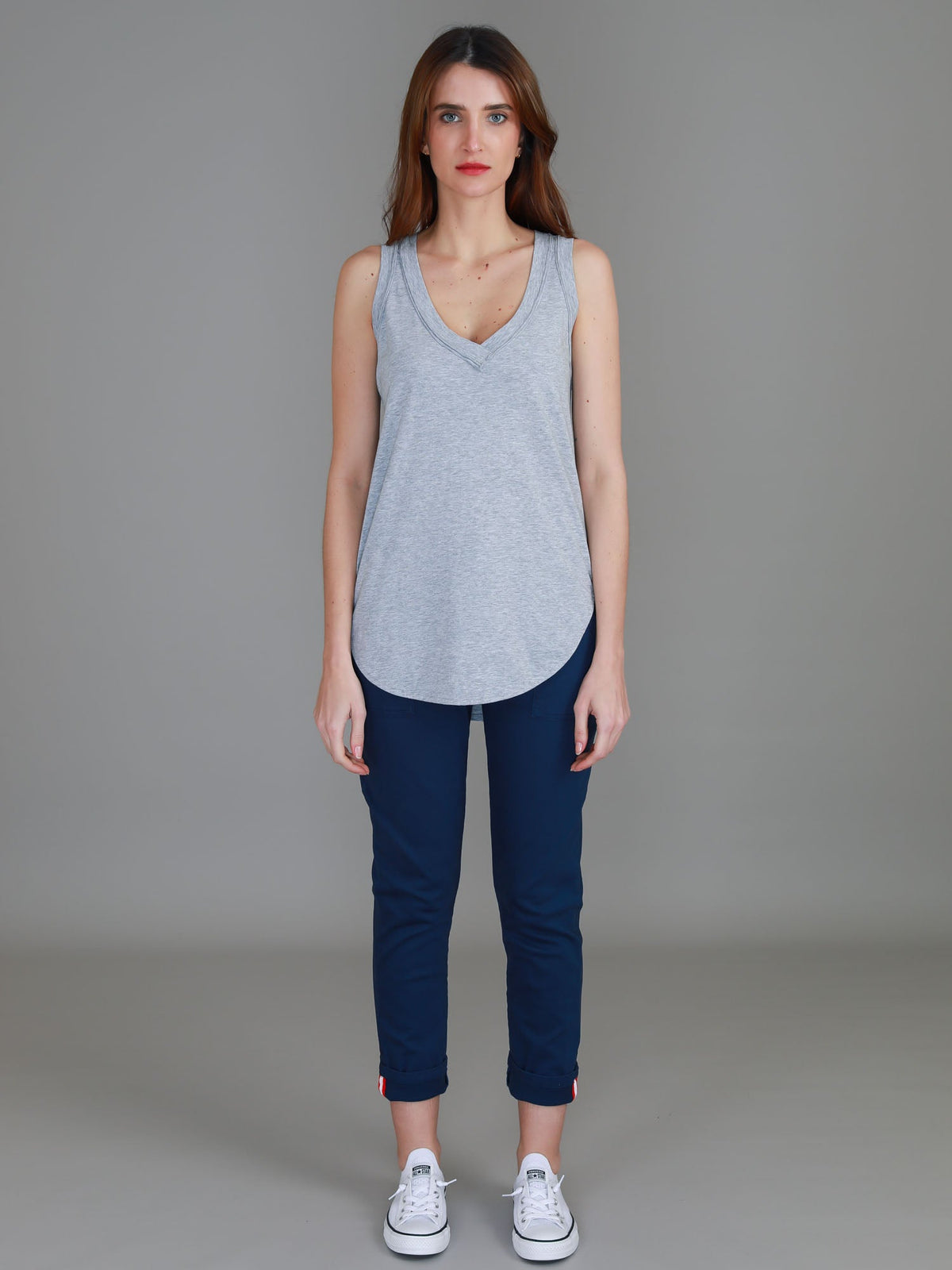 Audrey | Women's V-Neck Tank Top – Cotton Slub Jersey