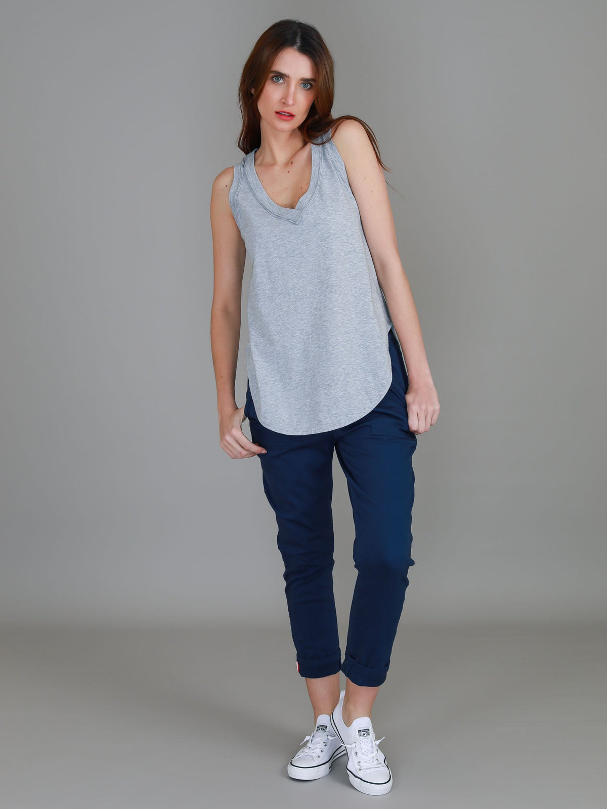 Audrey | Women's V-Neck Tank Top – Cotton Slub Jersey