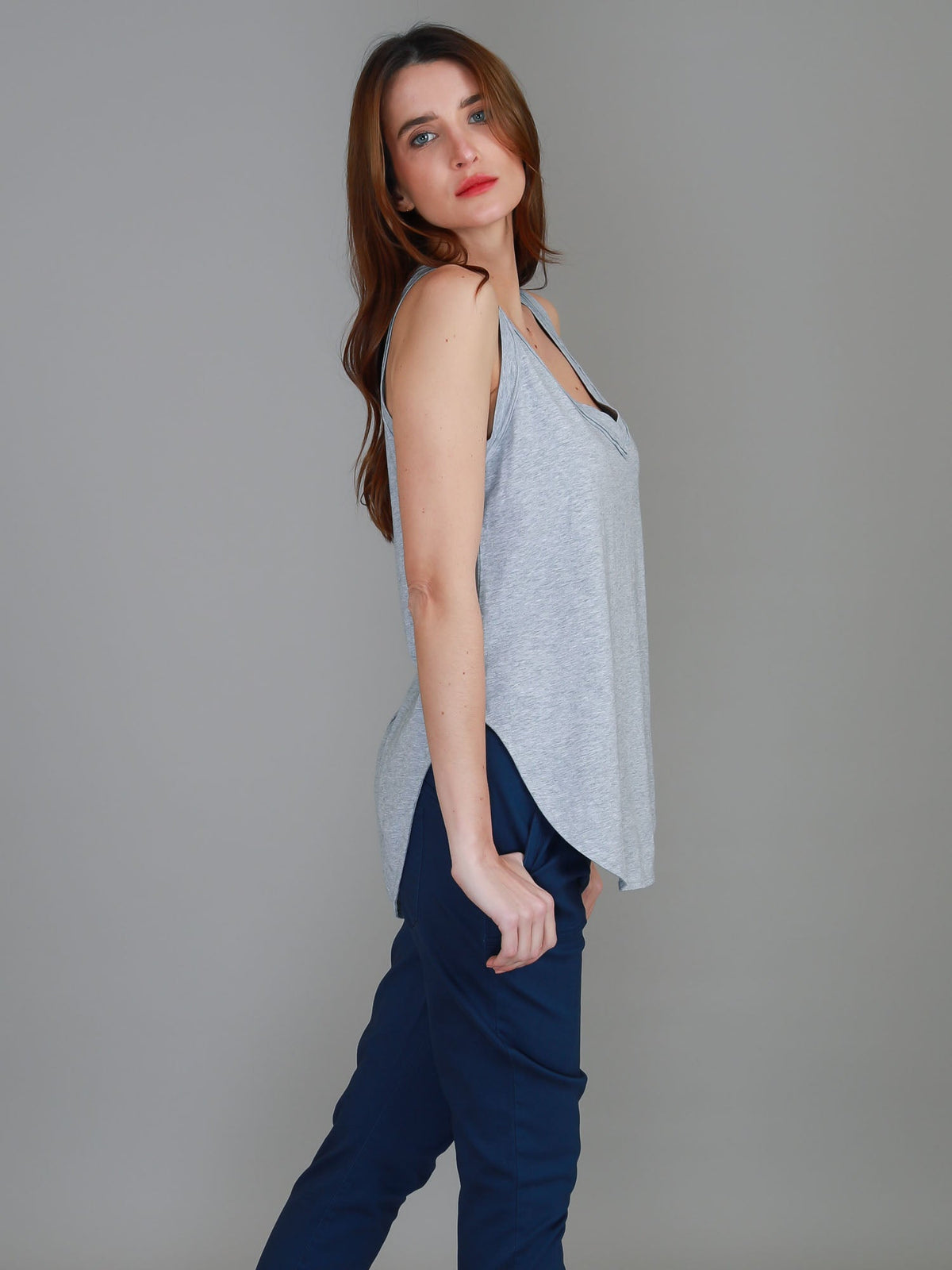 Audrey | Women's V-Neck Tank Top – Cotton Slub Jersey