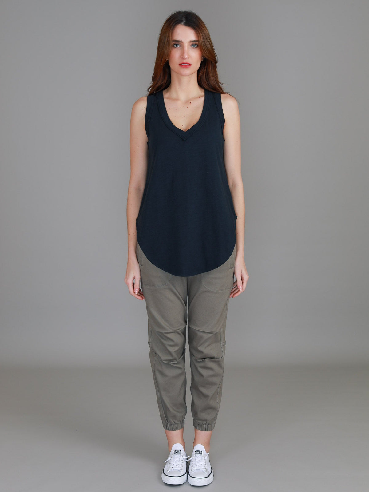 Audrey | Women's V-Neck Tank Top – Cotton Slub Jersey