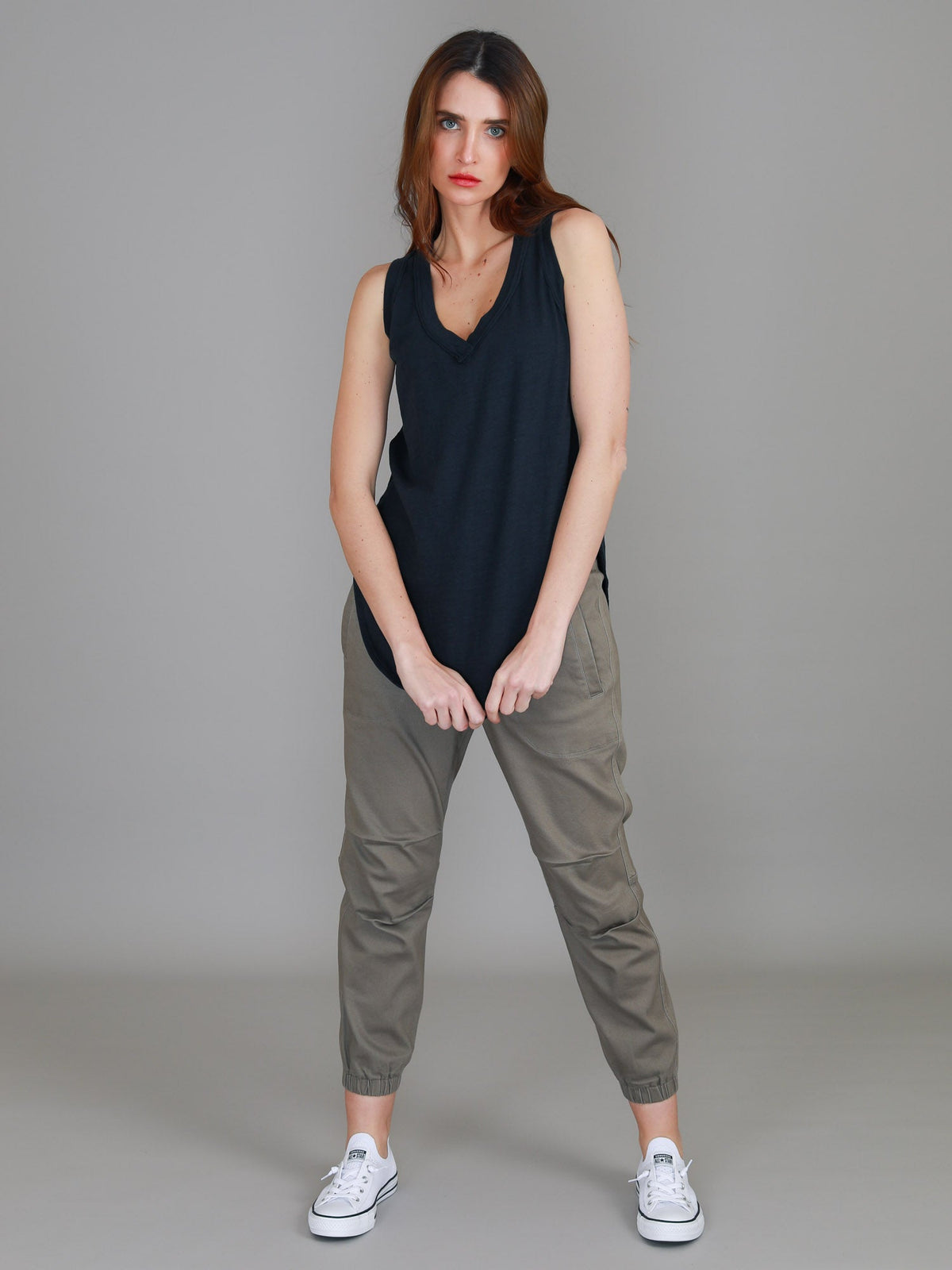 Audrey | Women's V-Neck Tank Top – Cotton Slub Jersey