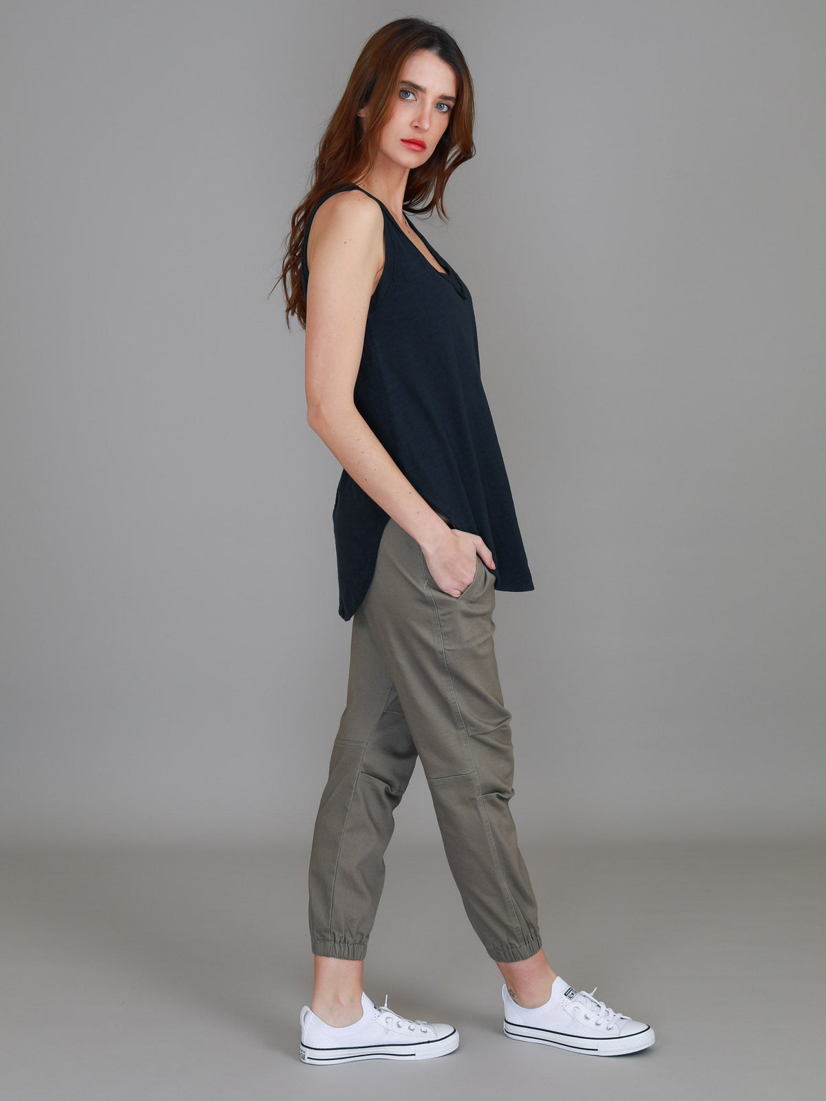 Audrey | Women's V-Neck Tank Top – Cotton Slub Jersey