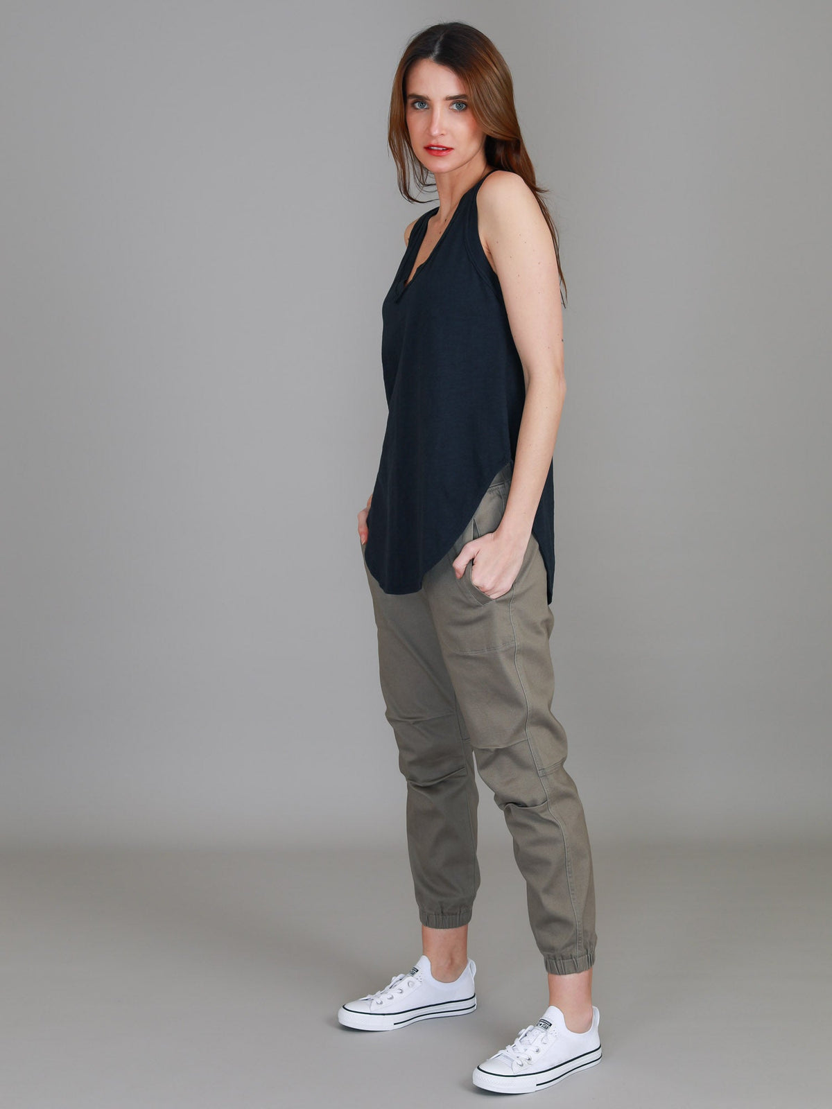 Audrey | Women's V-Neck Tank Top – Cotton Slub Jersey