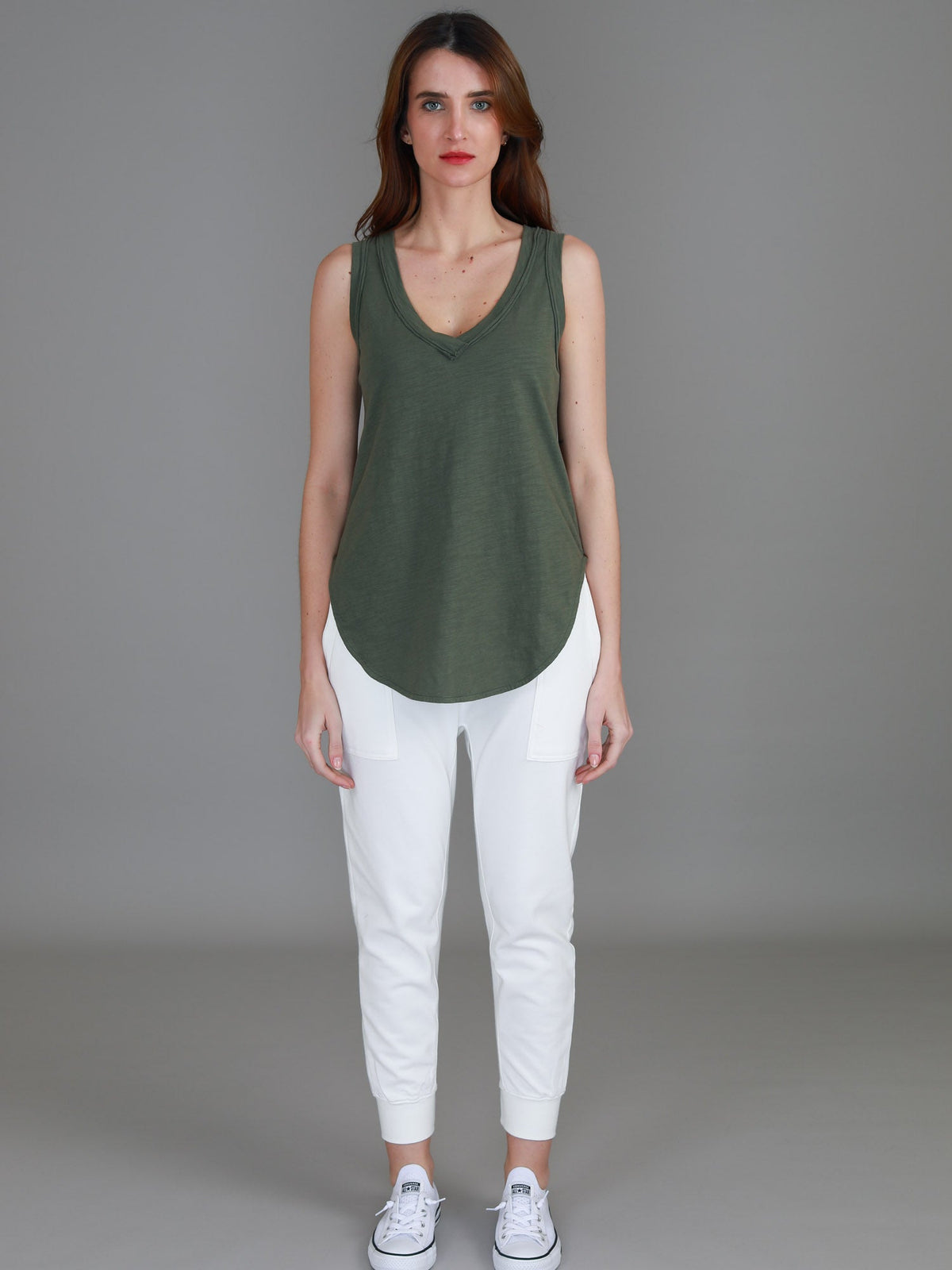 Audrey | Women's V-Neck Tank Top – Cotton Slub Jersey