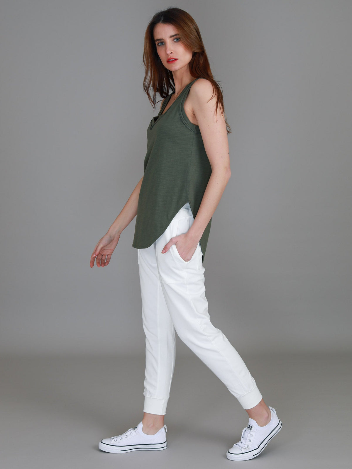 Audrey | Women's V-Neck Tank Top – Cotton Slub Jersey