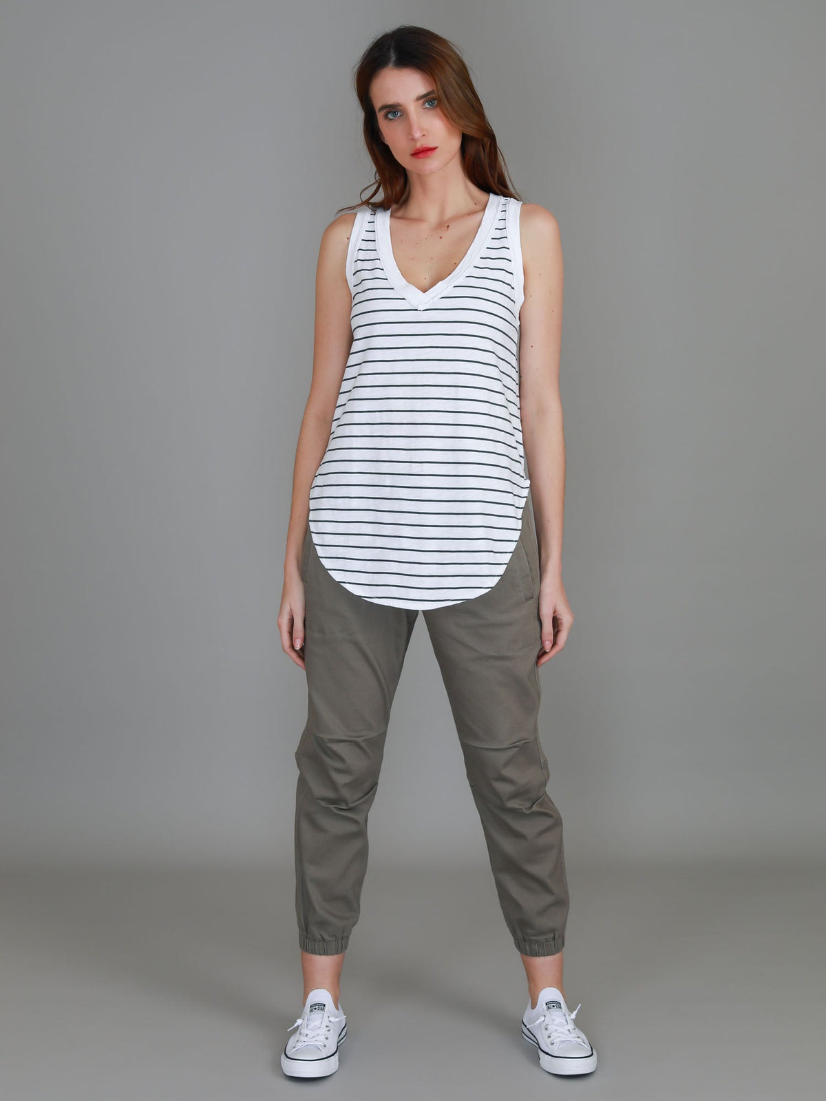 Audrey | Women's V-Neck Tank Top – Cotton Slub Jersey