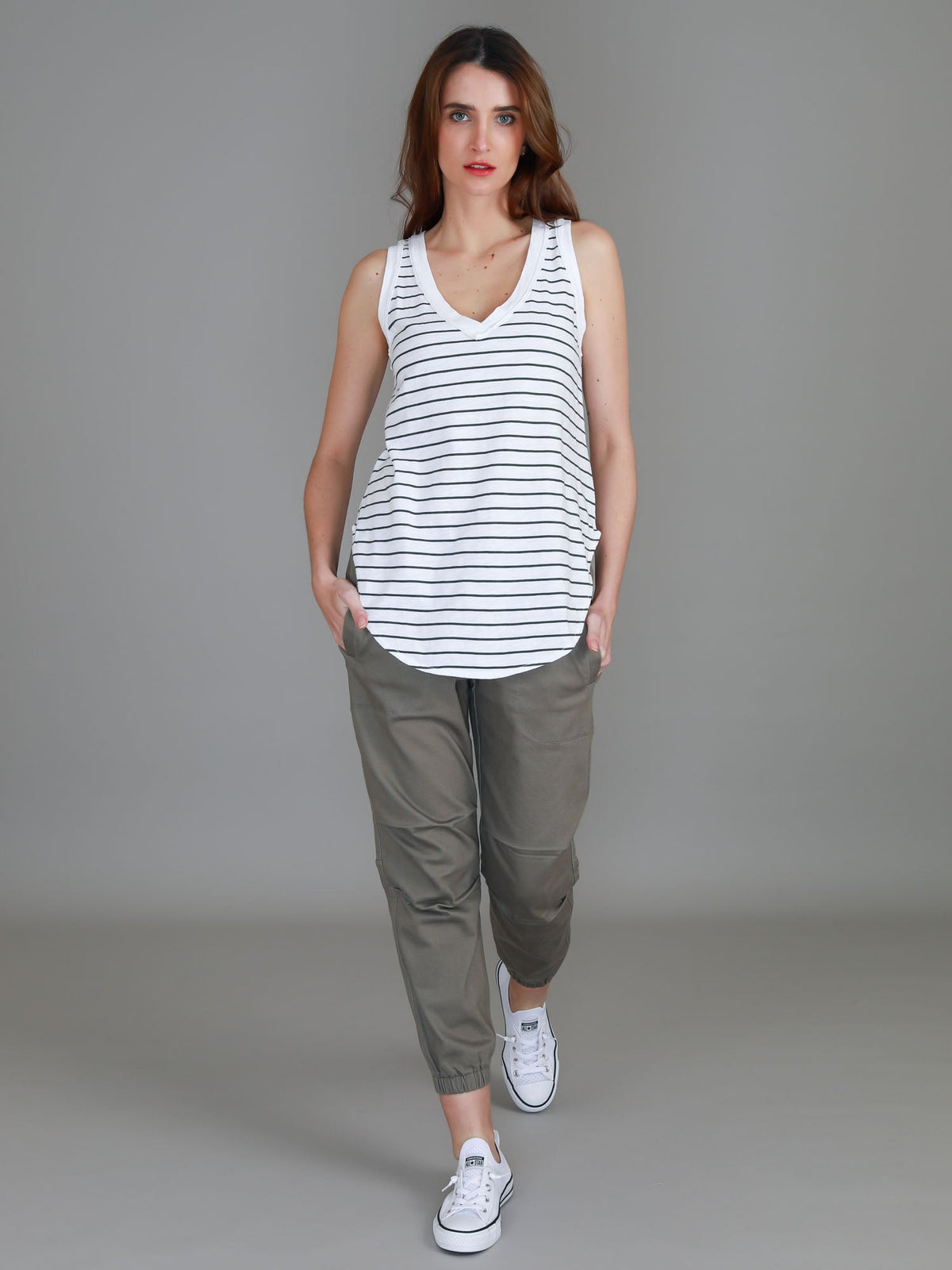 Audrey | Women's V-Neck Tank Top – Cotton Slub Jersey