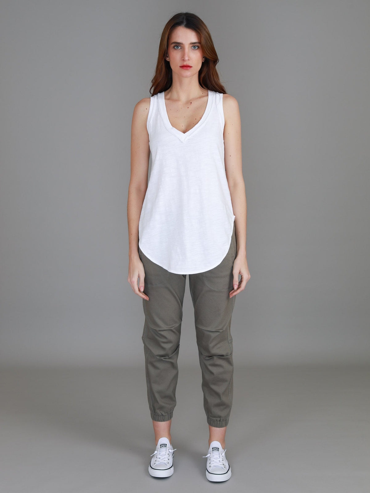 Audrey | Women's V-Neck Tank Top – Cotton Slub Jersey