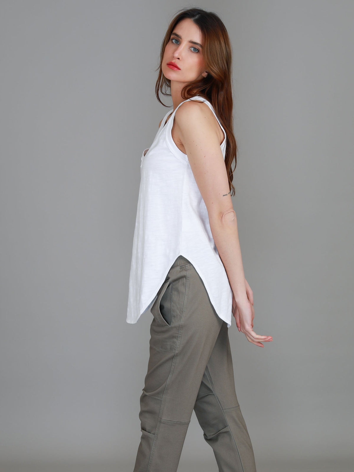 Audrey | Women's V-Neck Tank Top – Cotton Slub Jersey