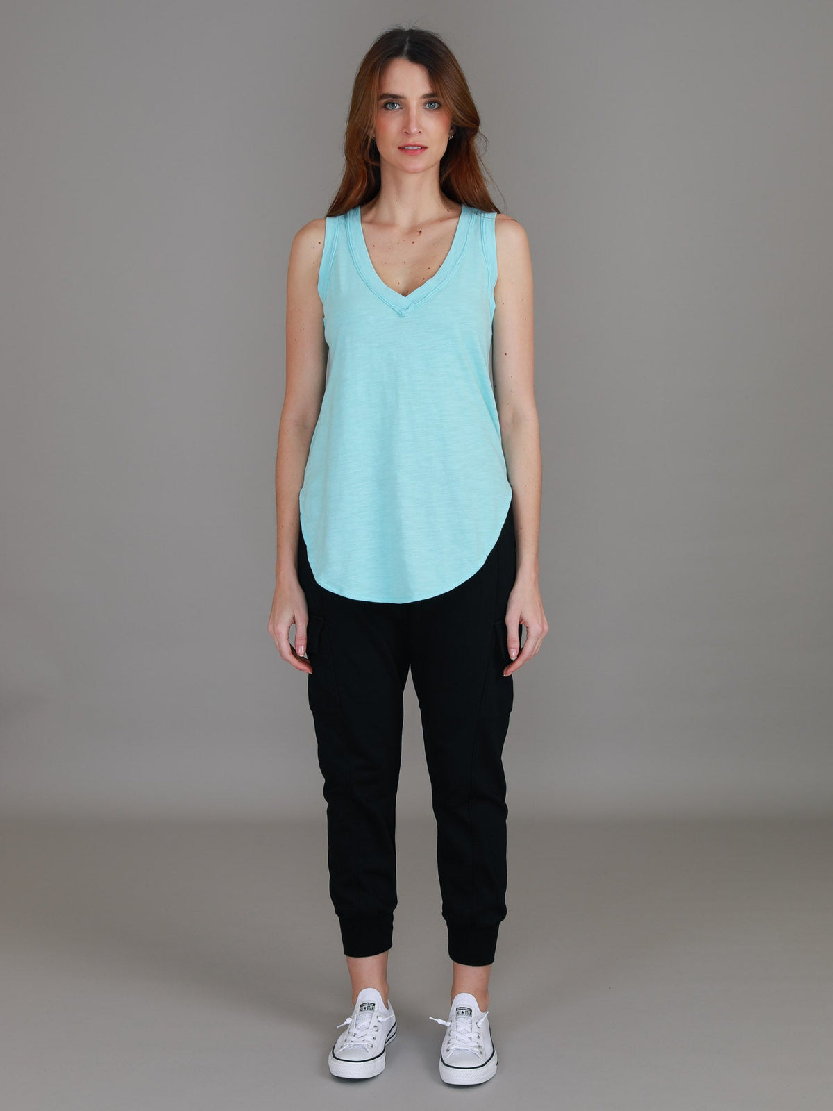Audrey | Women's V-Neck Tank Top – Cotton Slub Jersey