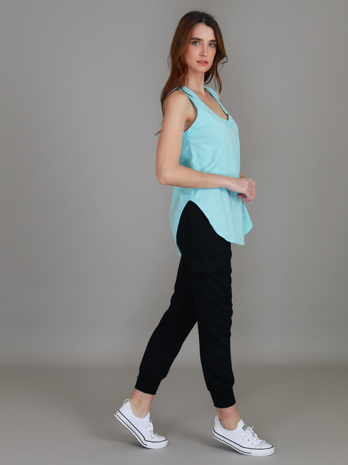 Audrey | Women's V-Neck Tank Top – Cotton Slub Jersey