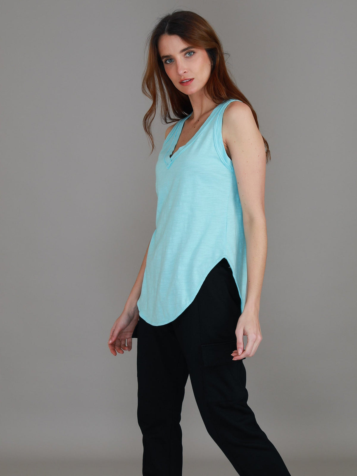Audrey | Women's V-Neck Tank Top – Cotton Slub Jersey