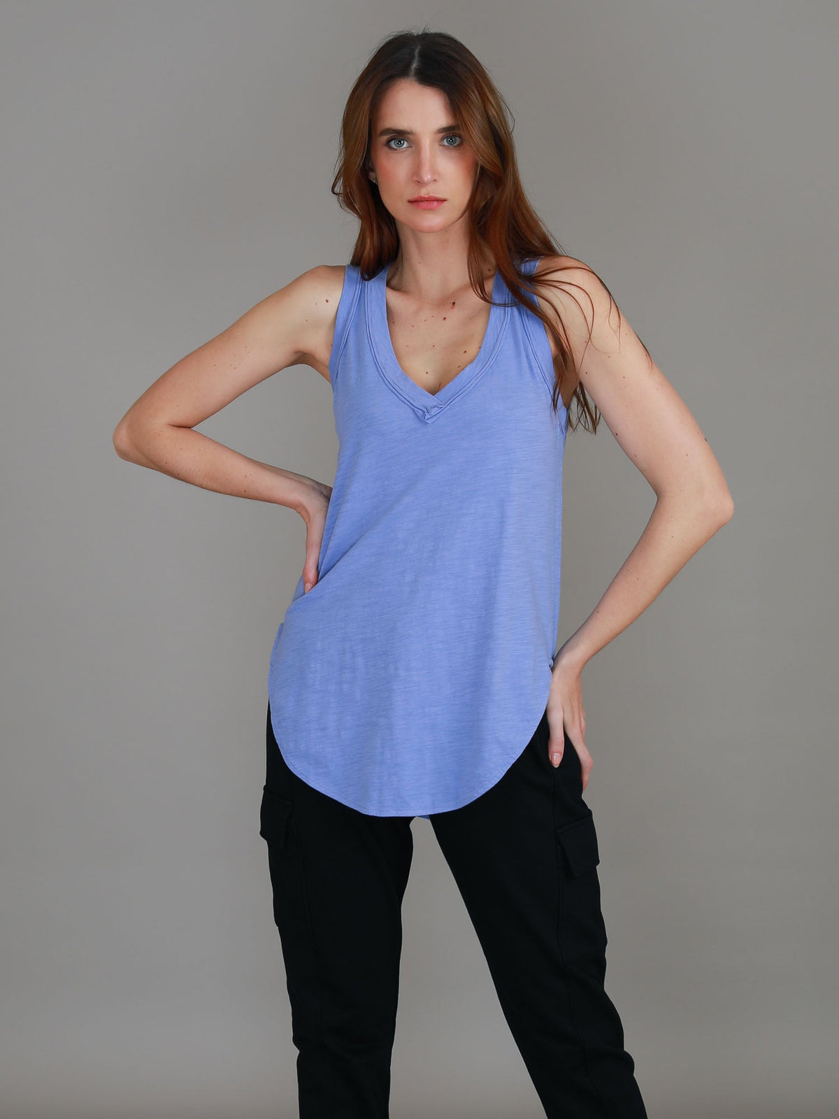 Audrey | Women's V-Neck Tank Top – Cotton Slub Jersey