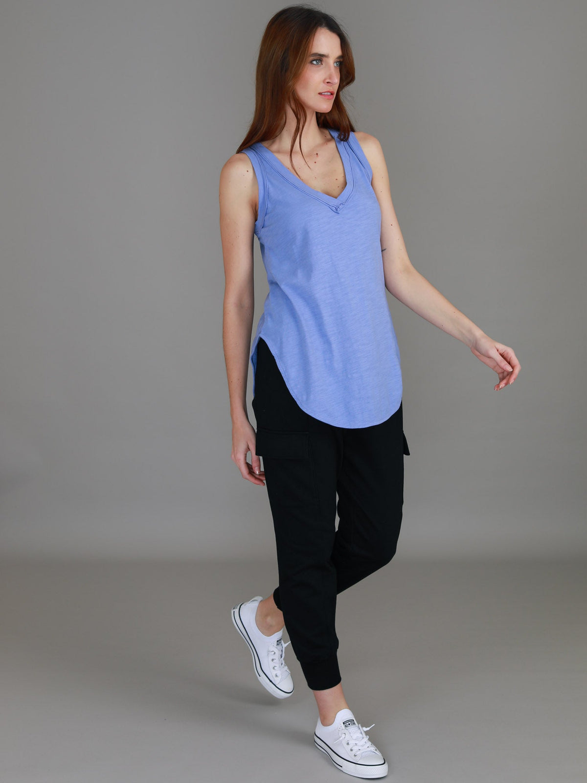 Audrey | Women's V-Neck Tank Top – Cotton Slub Jersey