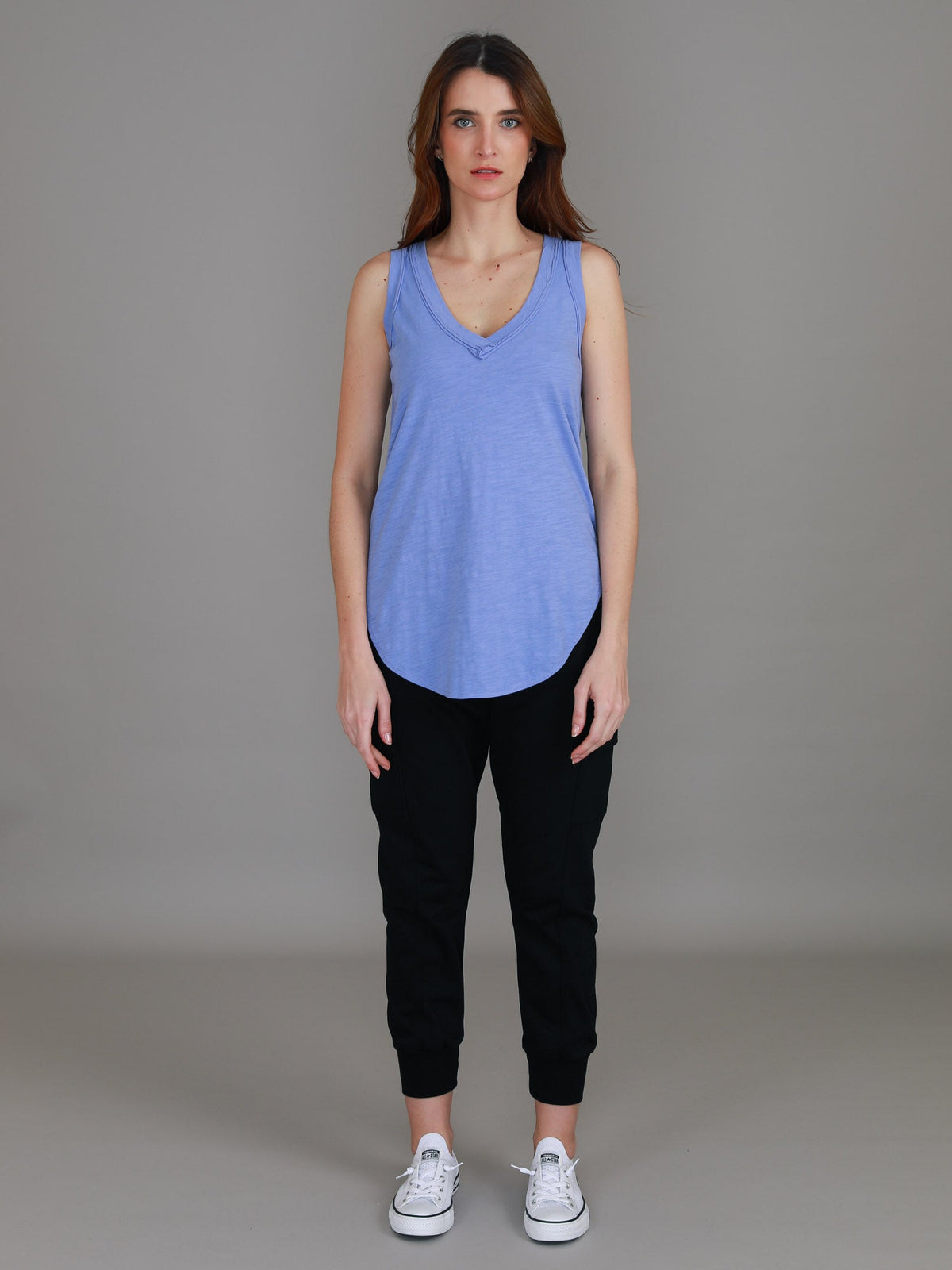 Audrey | Women's V-Neck Tank Top – Cotton Slub Jersey