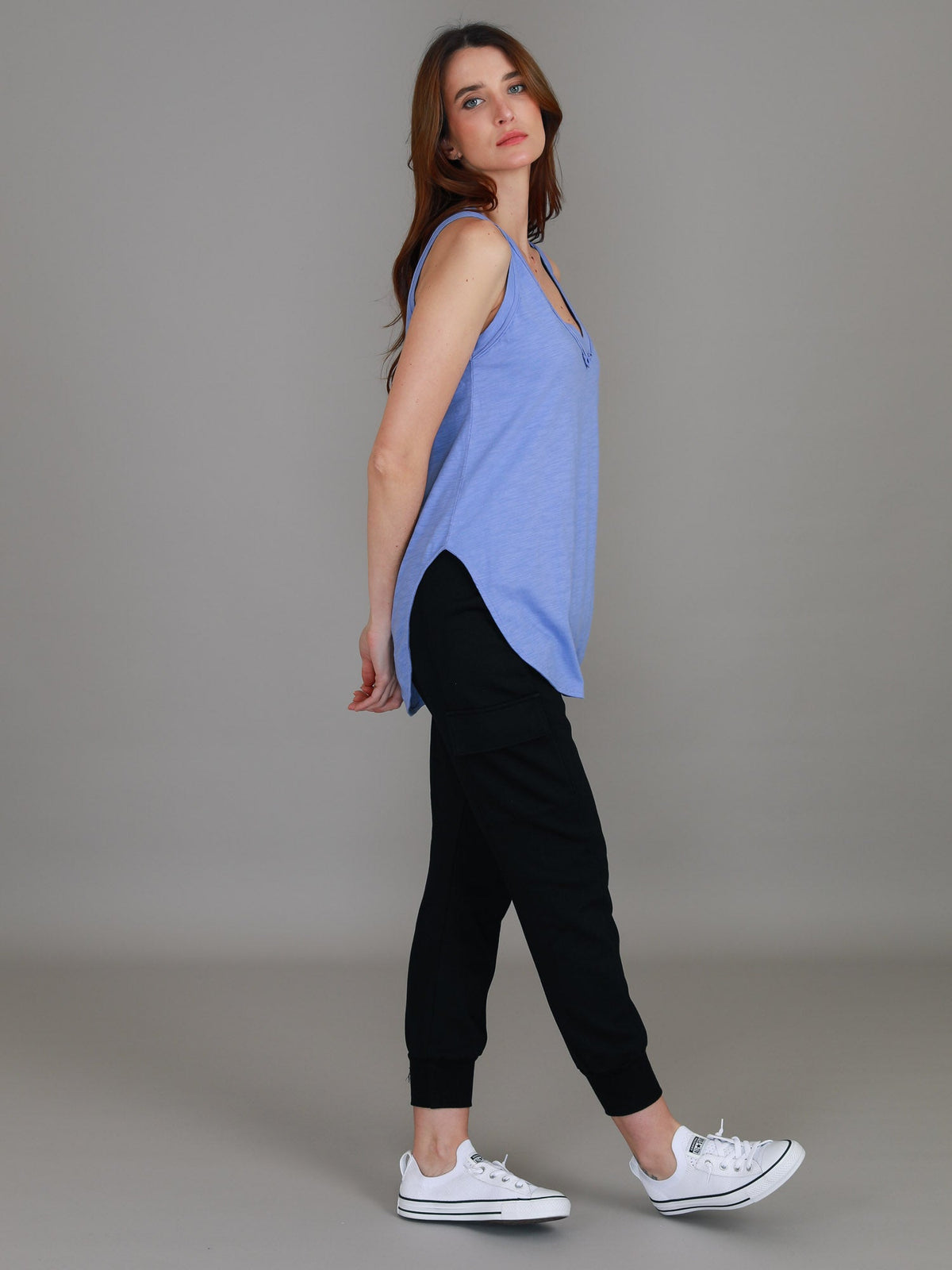 Audrey | Women's V-Neck Tank Top – Cotton Slub Jersey
