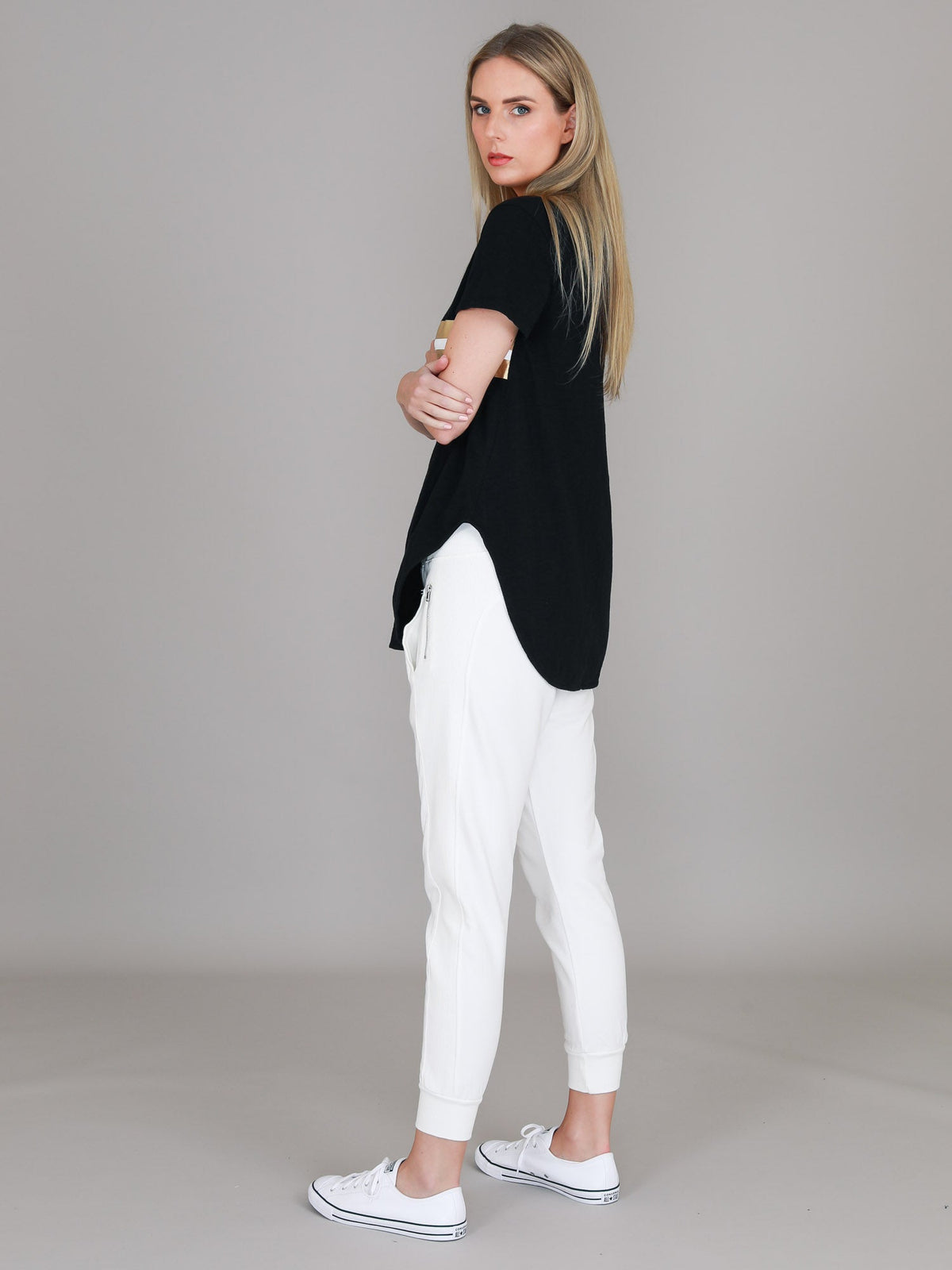 Jill Gold Star with Stripes T Shirt