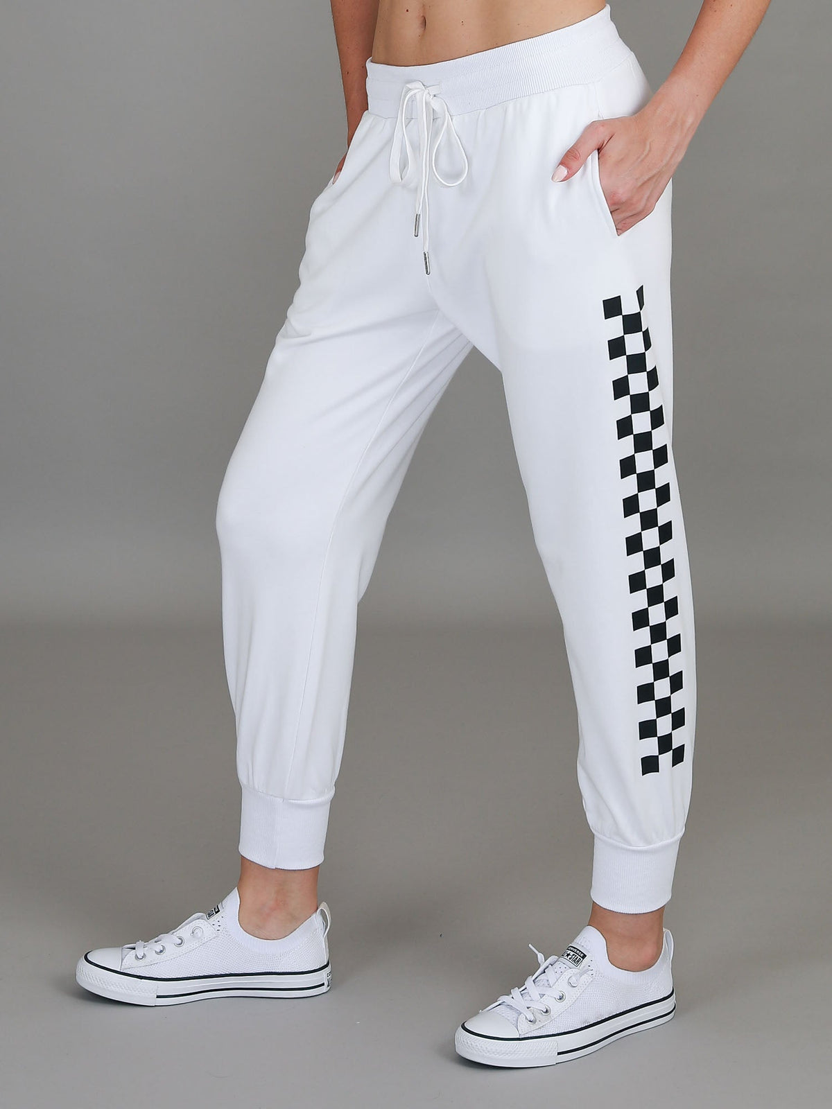 Izzy - Ava Check Print Sweatpants