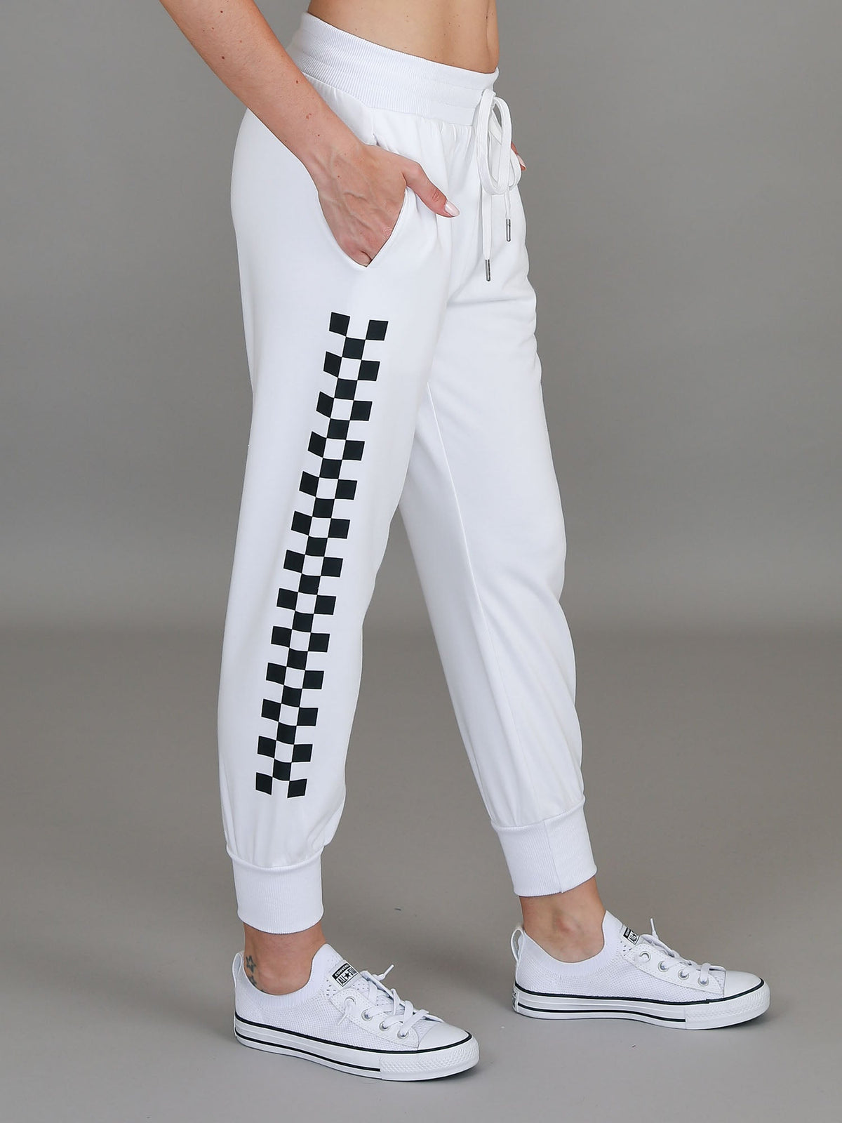 Izzy - Ava Check Print Sweatpants