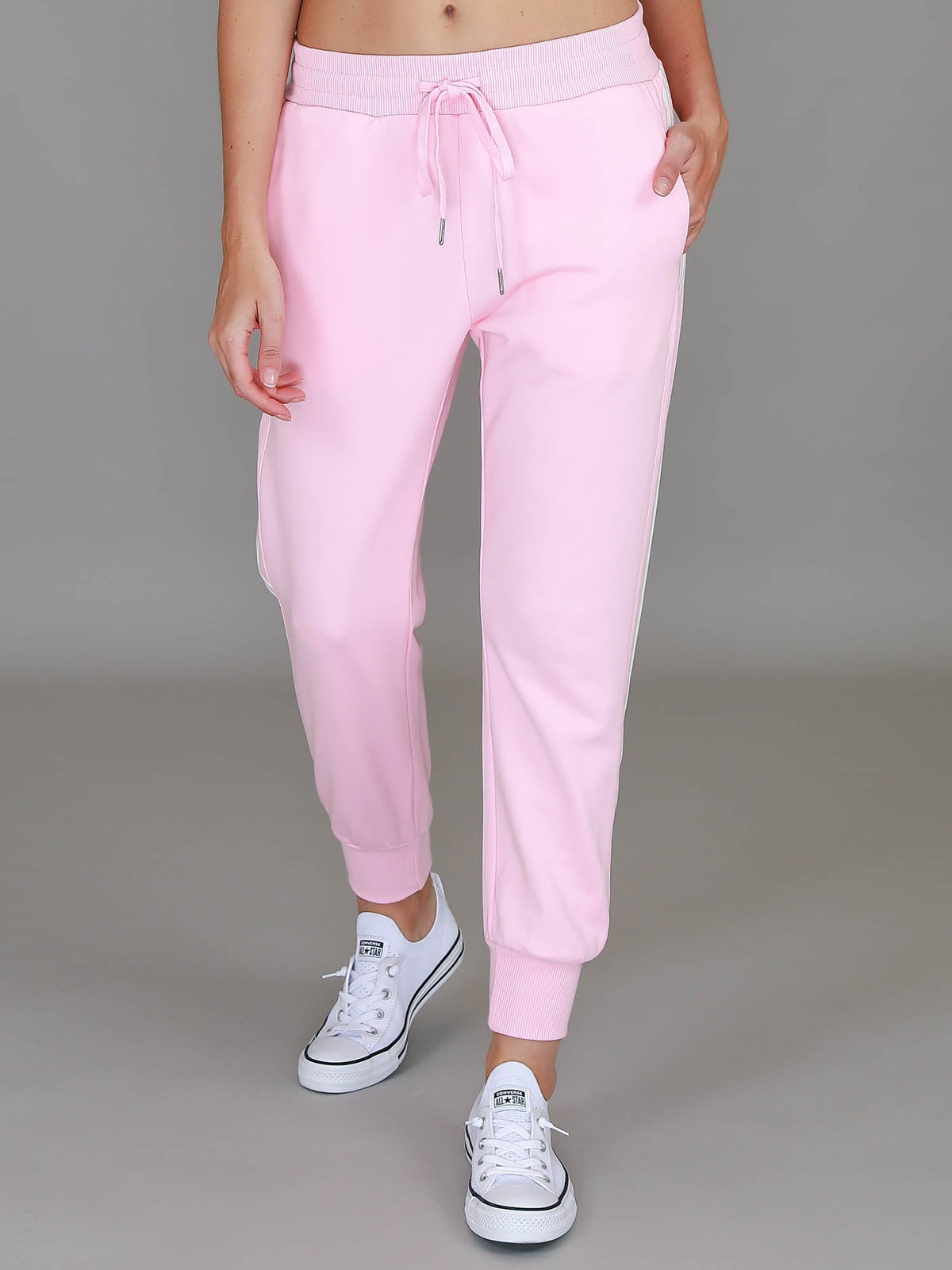 Pammy | Women's Stripe Panel Sweatpants – Cotton French Terry