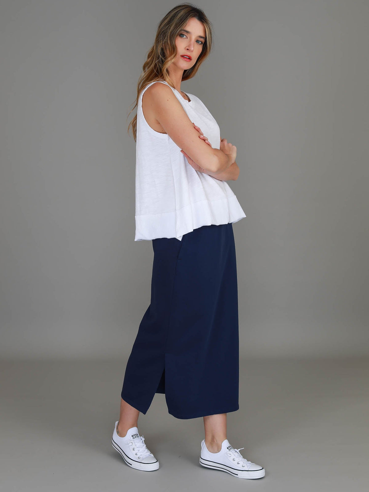 Airlie | Women's Midi Skirt – Cotton French Terry