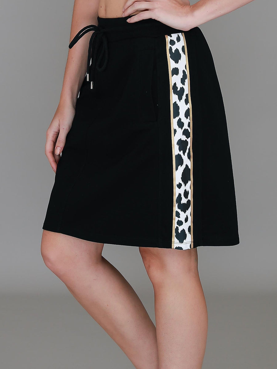 Coco | Women's Leopard Stripe Skirt – Cotton French Terry
