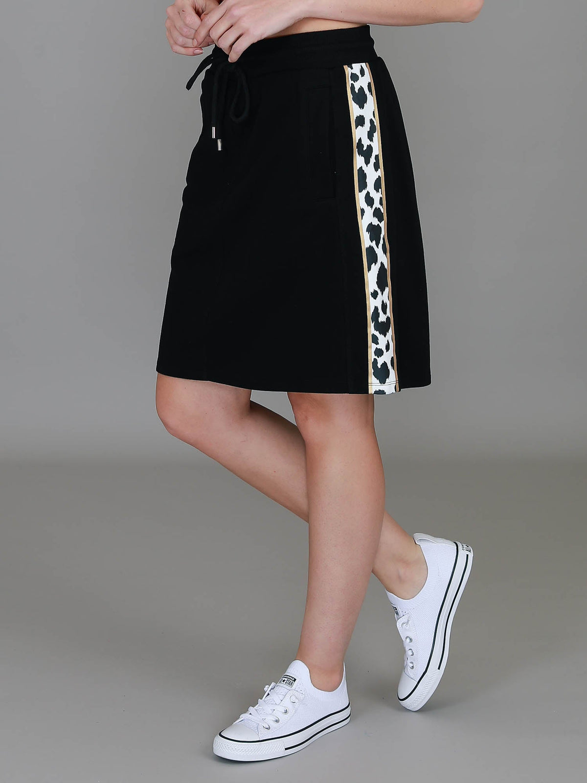 Coco | Women's Leopard Stripe Skirt – Cotton French Terry