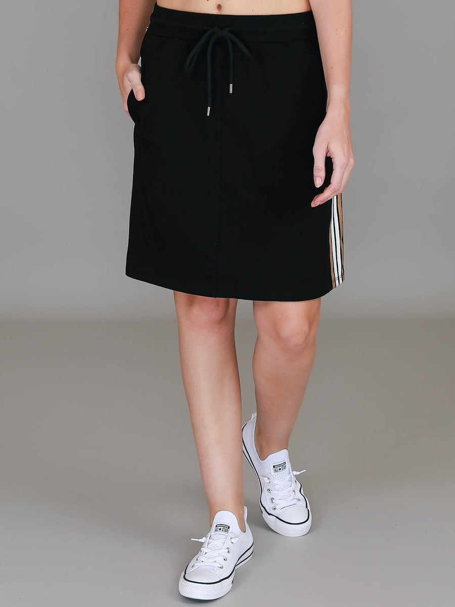 Calla | Women's Stripe Panel Skirt – Cotton French Terry