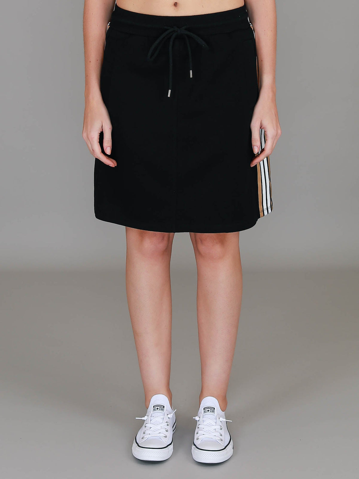 Calla | Women's Stripe Panel Skirt – Cotton French Terry