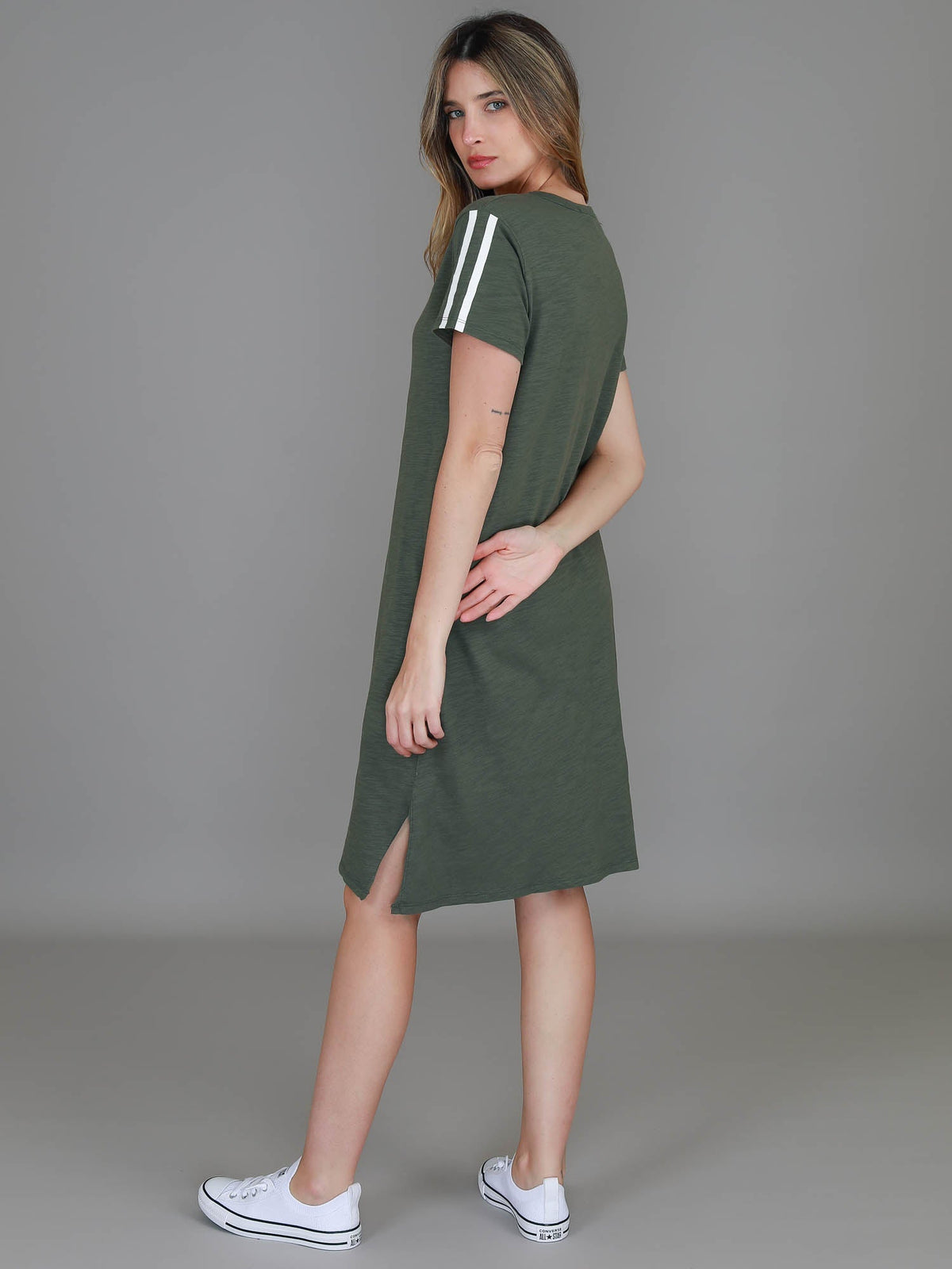 Cindy | Women's Stripe T-Shirt Dress – Cotton Jersey