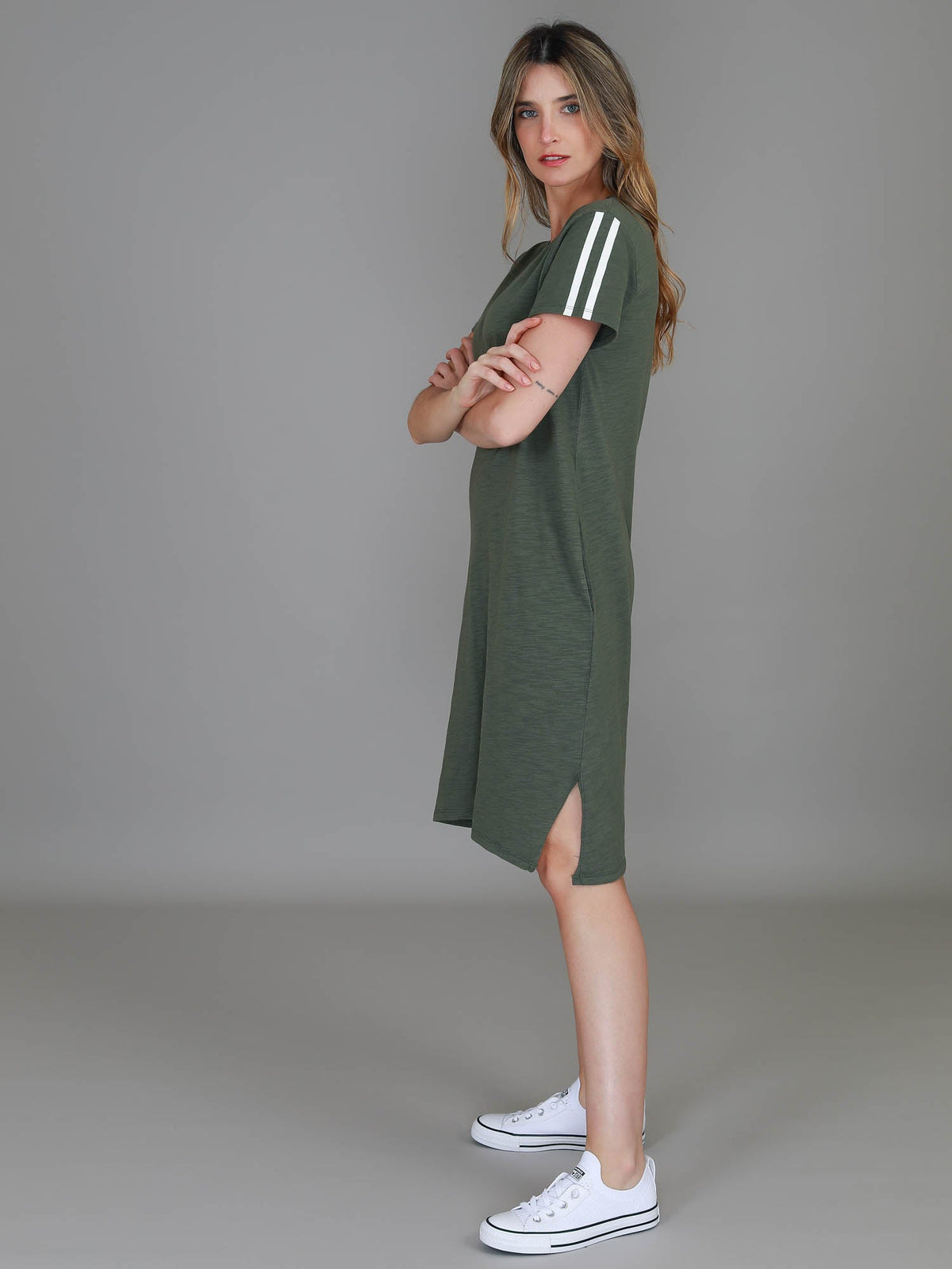 Cindy | Women's Stripe T-Shirt Dress – Cotton Jersey