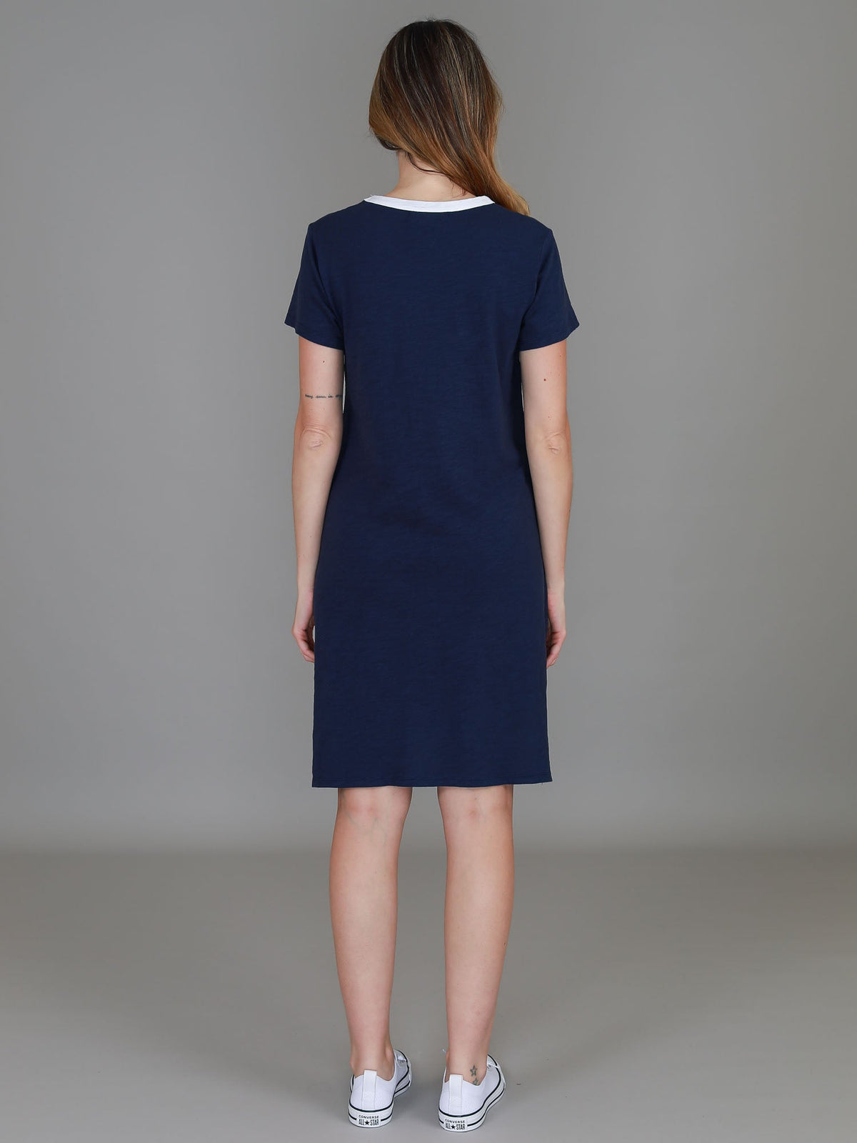 Charlene | Women's Stripe T-Shirt Dress – Cotton Slub Jersey