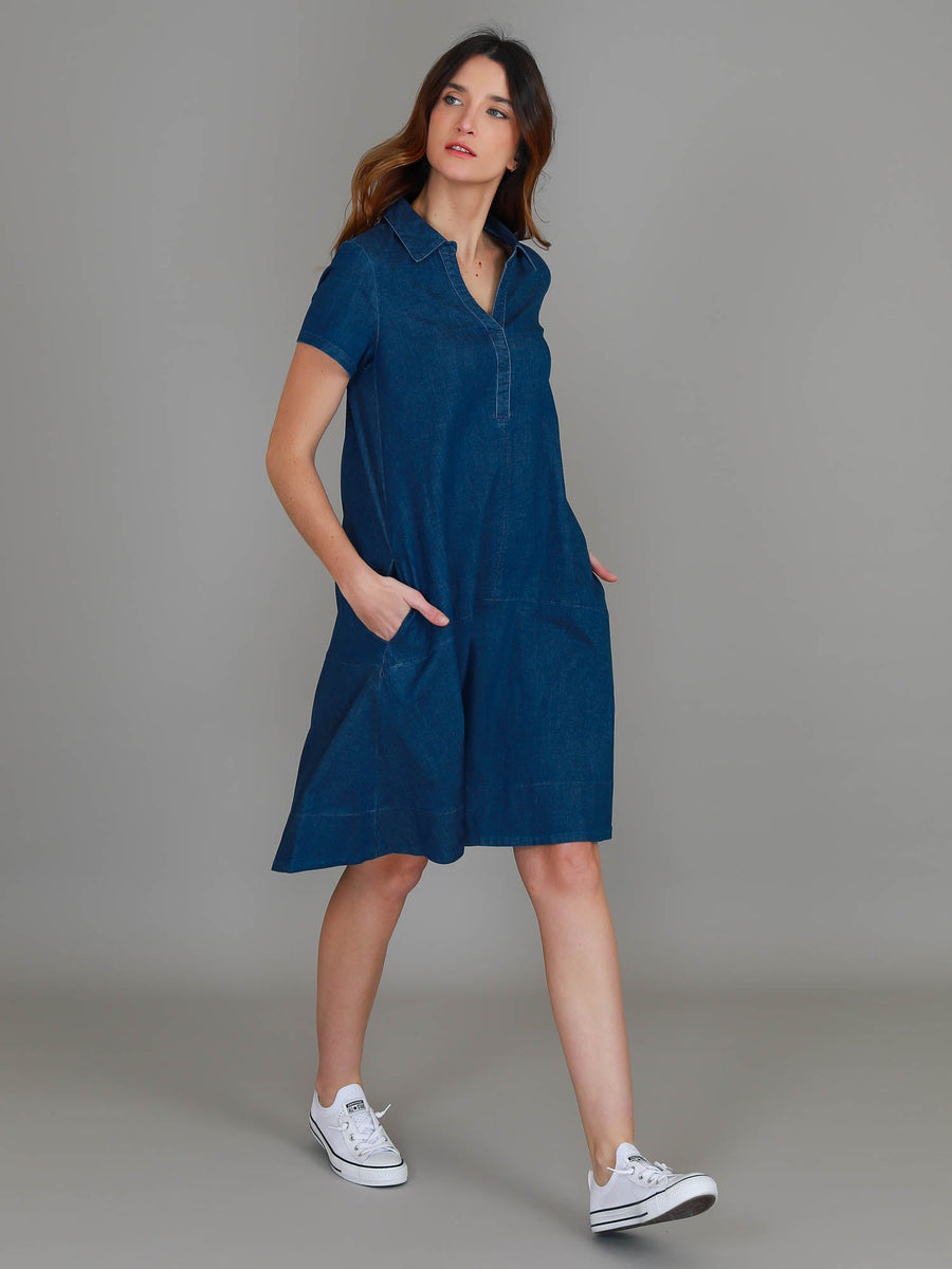 Tibby | Women's Denim Dress – Cotton